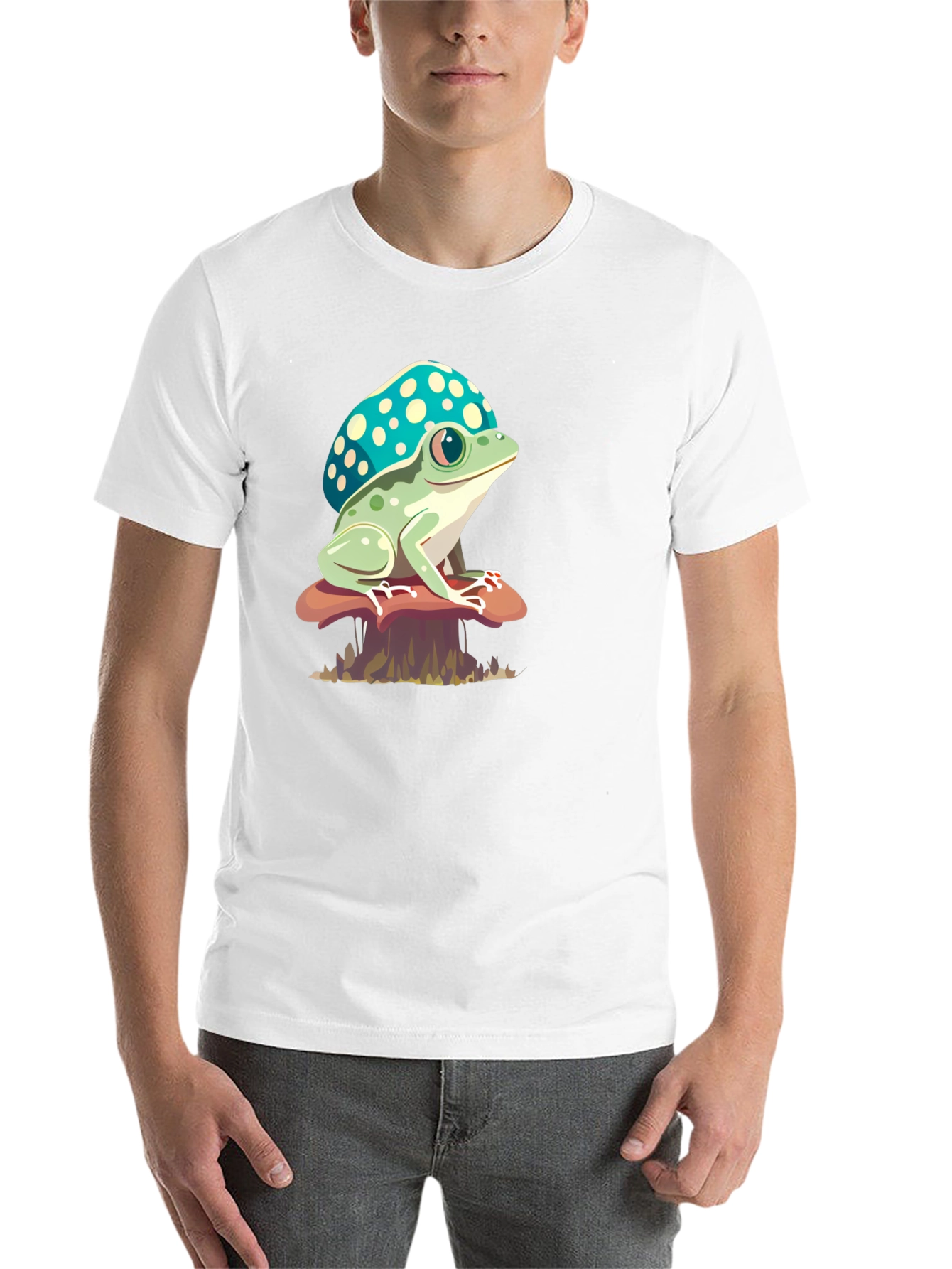 Black Frog on Mushroom Tee view 14