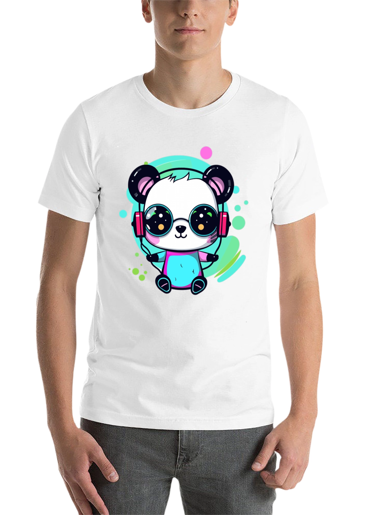 Black Cool Panda Graphic Tee view 14