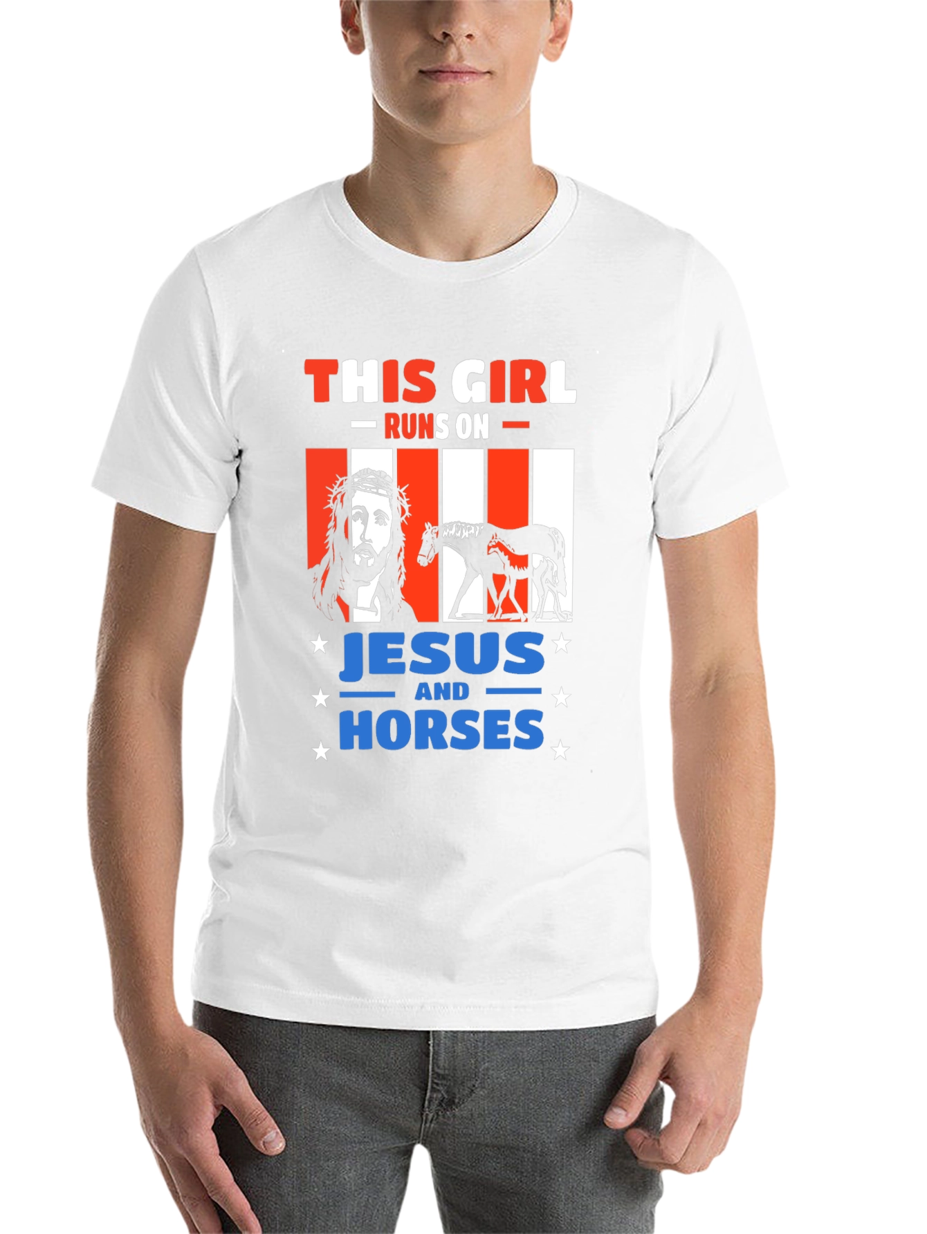Black This Girl Runs On Jesus and Horses T-Shirt view 14