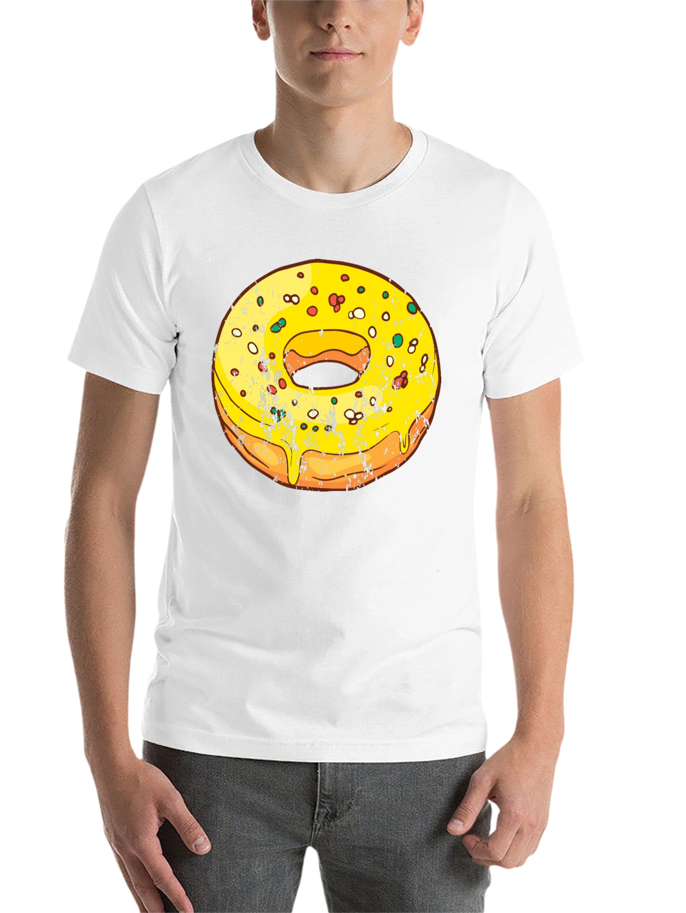 Black Donut Graphic Tee - Fun Foodie T-Shirt view 14