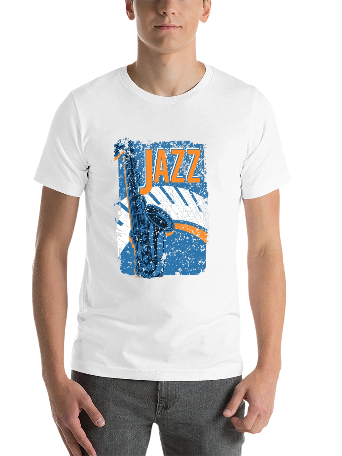 Black Jazz Saxophone Graphic T-Shirt - Music Lover Tee view 14