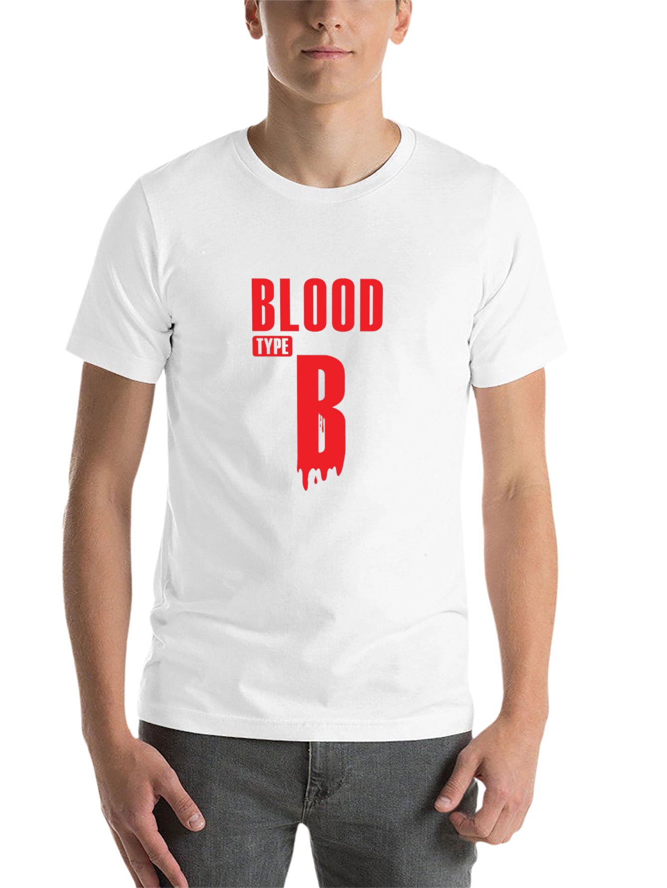 Black Blood Type B Graphic T-Shirt - Casual Cotton Tee view 14