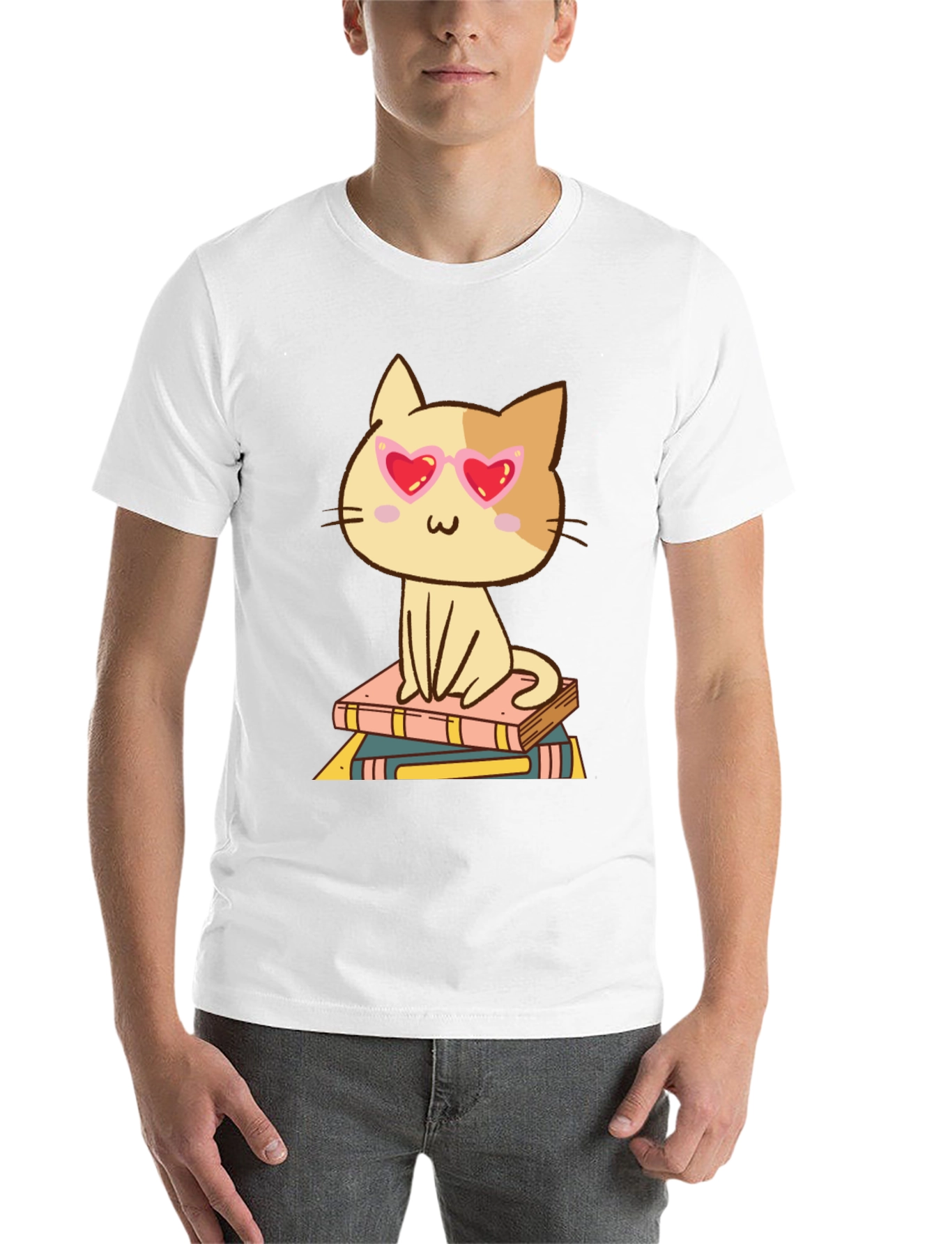 Black Cute Cat Reading Books T-Shirt view 14