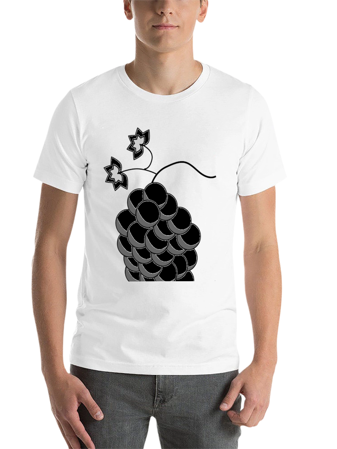 Black Grapes Graphic Tee - Black Cotton T-Shirt view 14