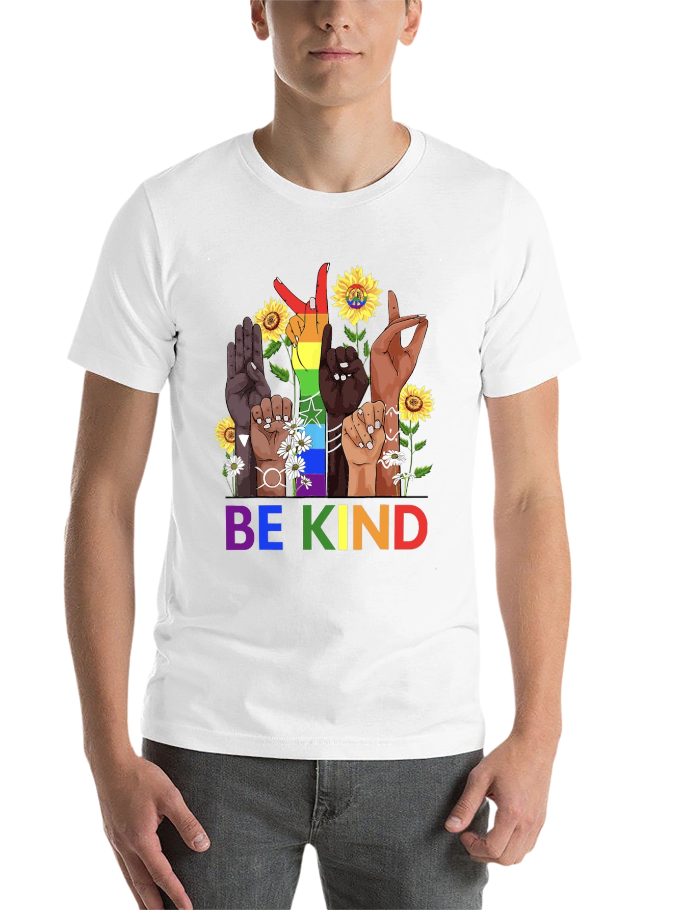 Black Be Kind Diversity Hands Graphic Tee - Unisex view 14