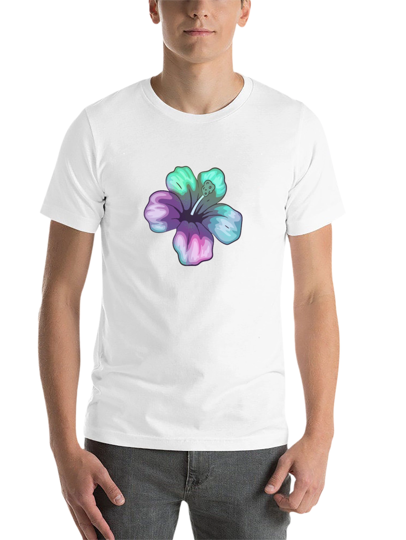 Black Hibiscus Flower Graphic Tee - Casual Comfort view 14