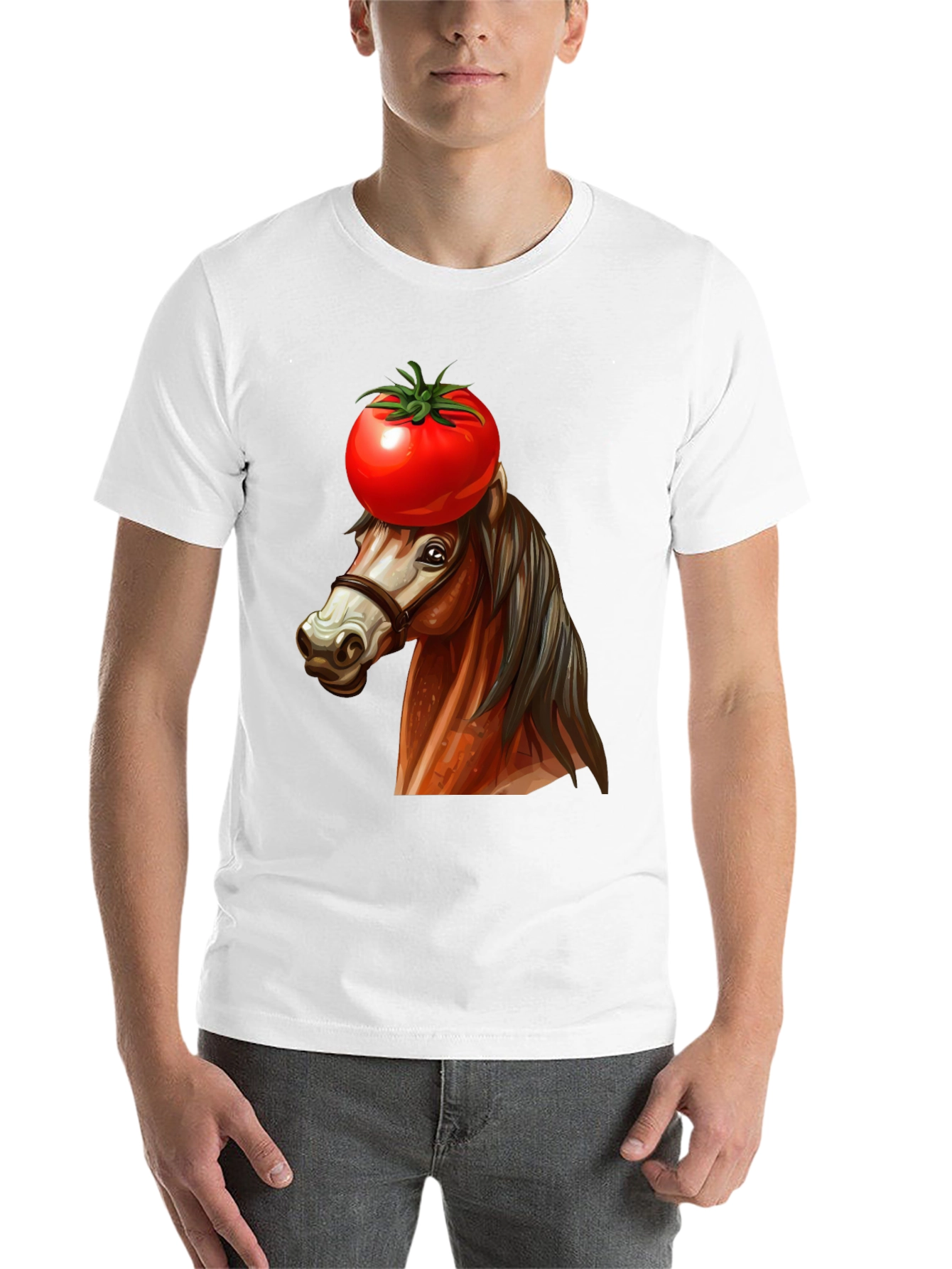 Black Tomato-Headed Horse Graphic Tee view 14