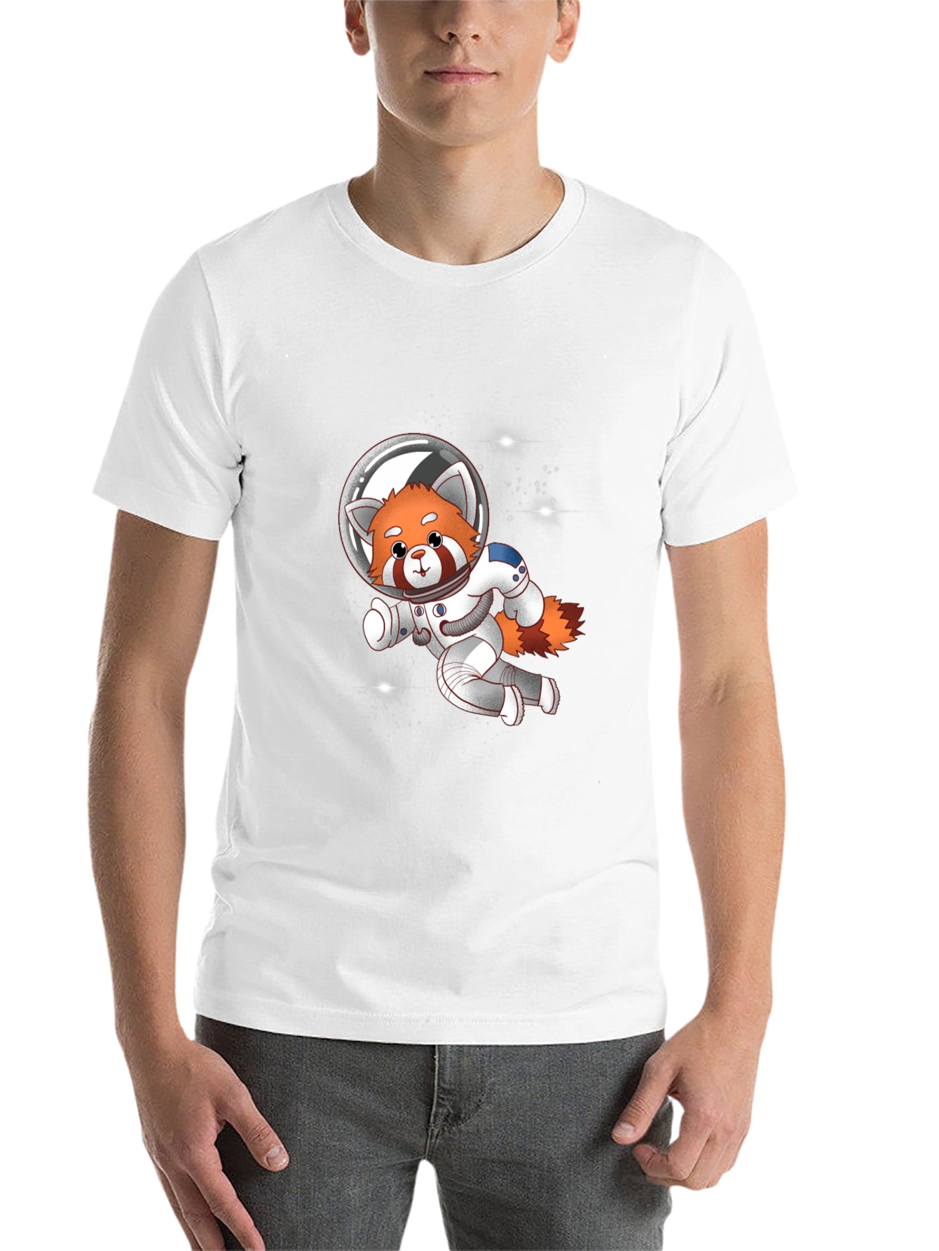 Black Red Panda Astronaut T-Shirt - Galaxy Explorer Tee view 14