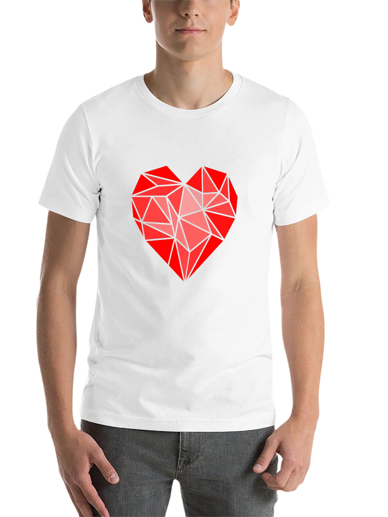 Geometric Heart Graphic Tee - Modern Love Statement Shirt - 14