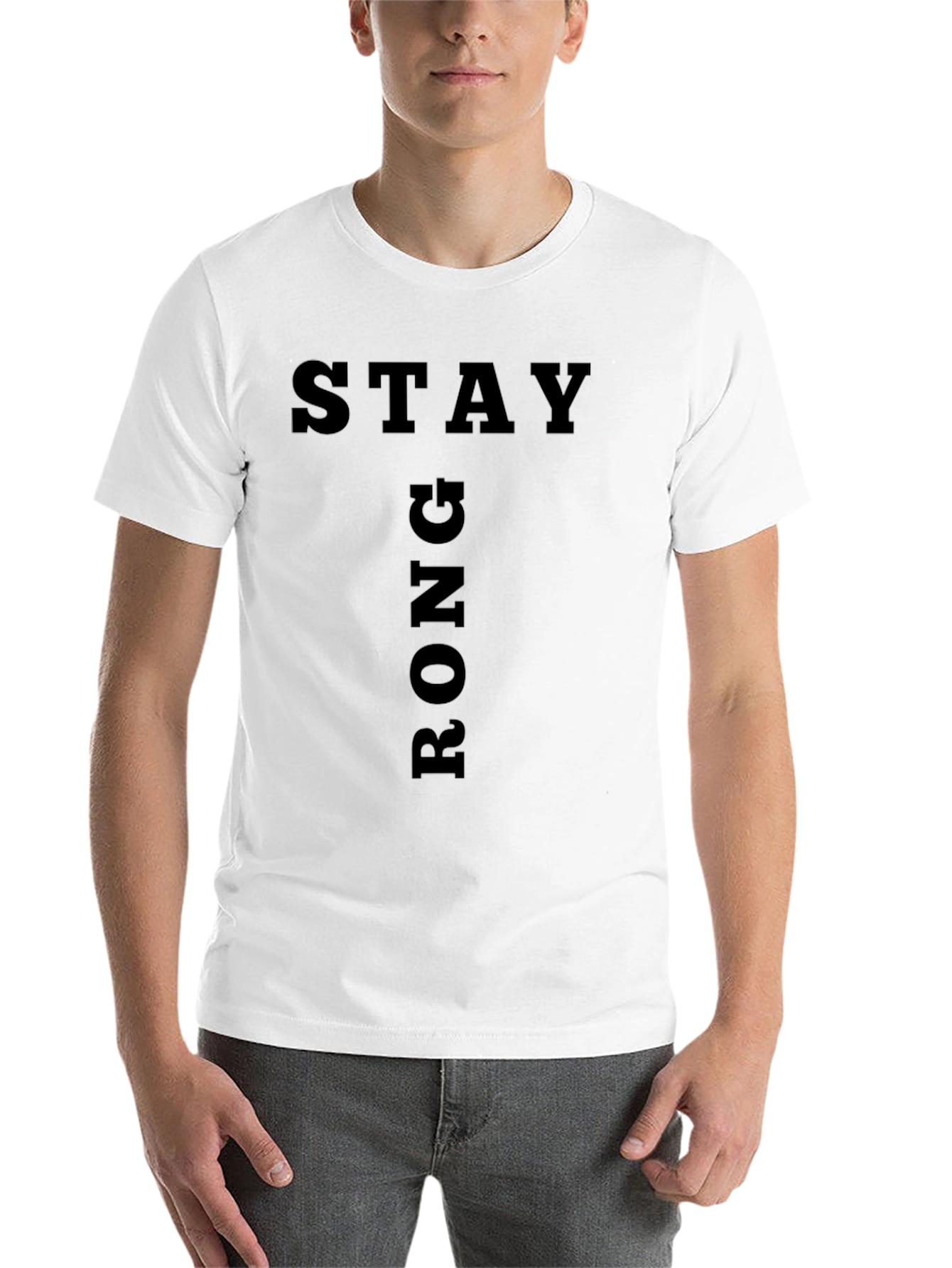 Black Stay Strong Graphic Black T-Shirt view 14