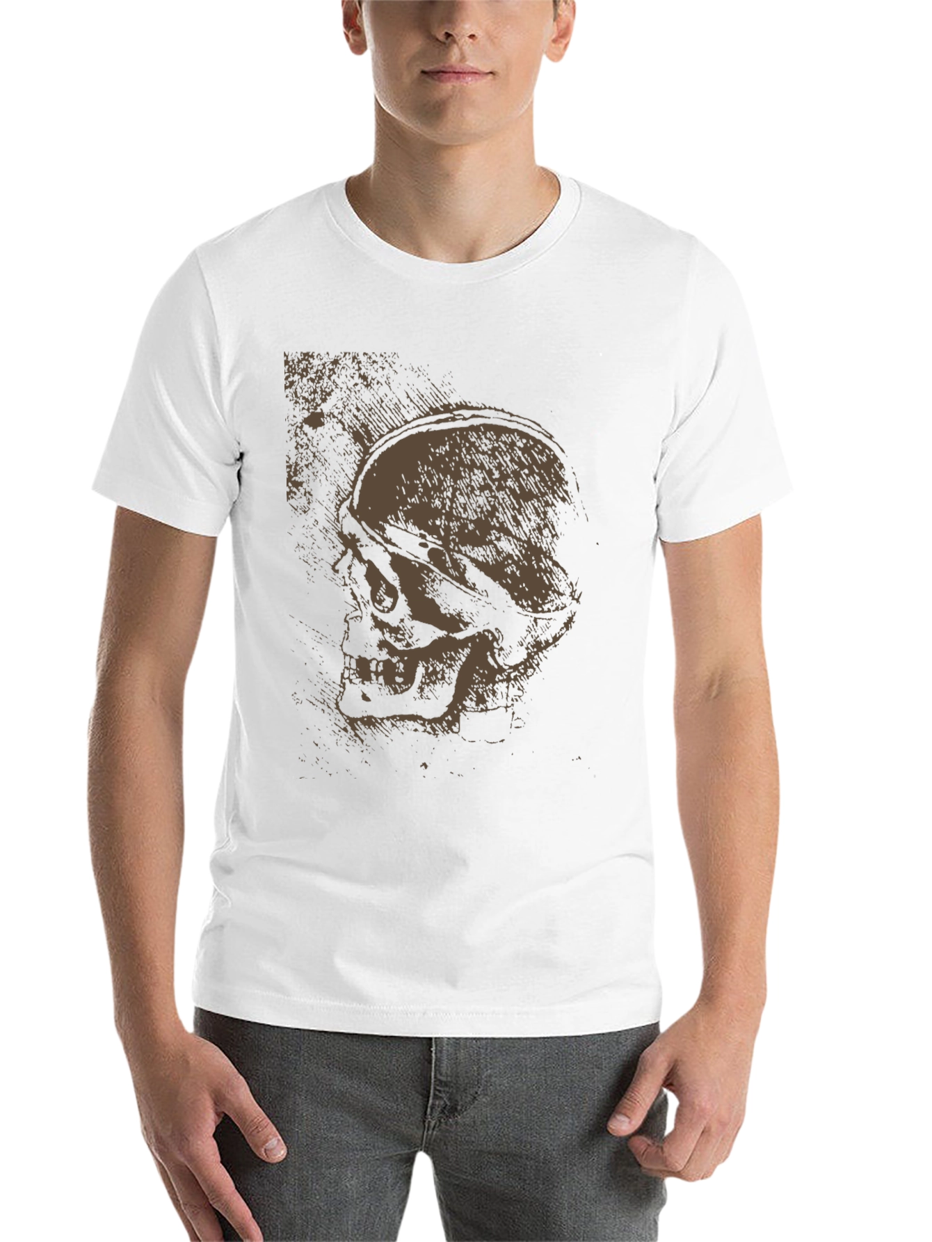 Black Skull Graphic Tee - Dark Cotton T-Shirt view 14