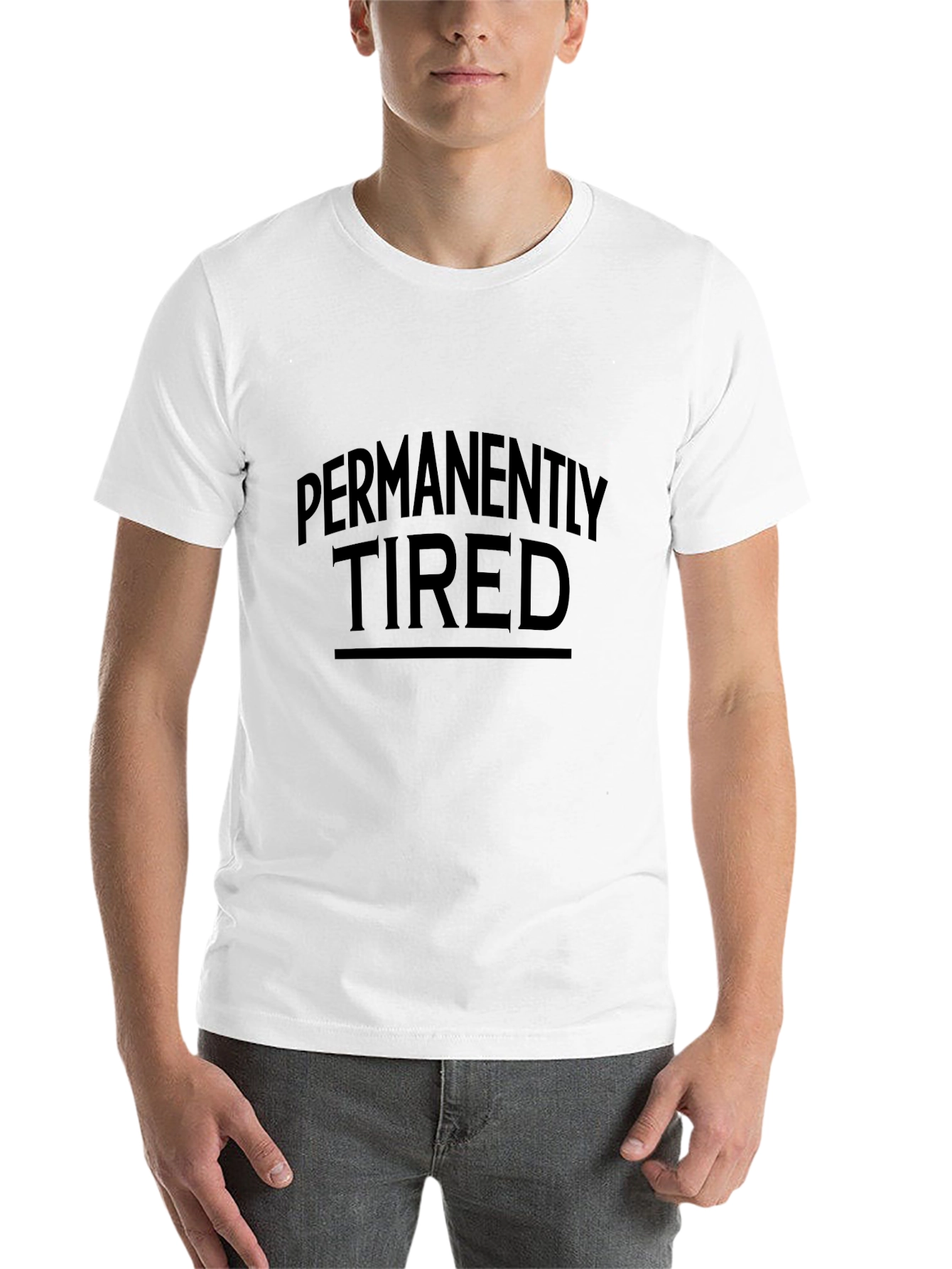 Black Permanently Tired Graphic Tee - Black Cotton T-Shirt view 14