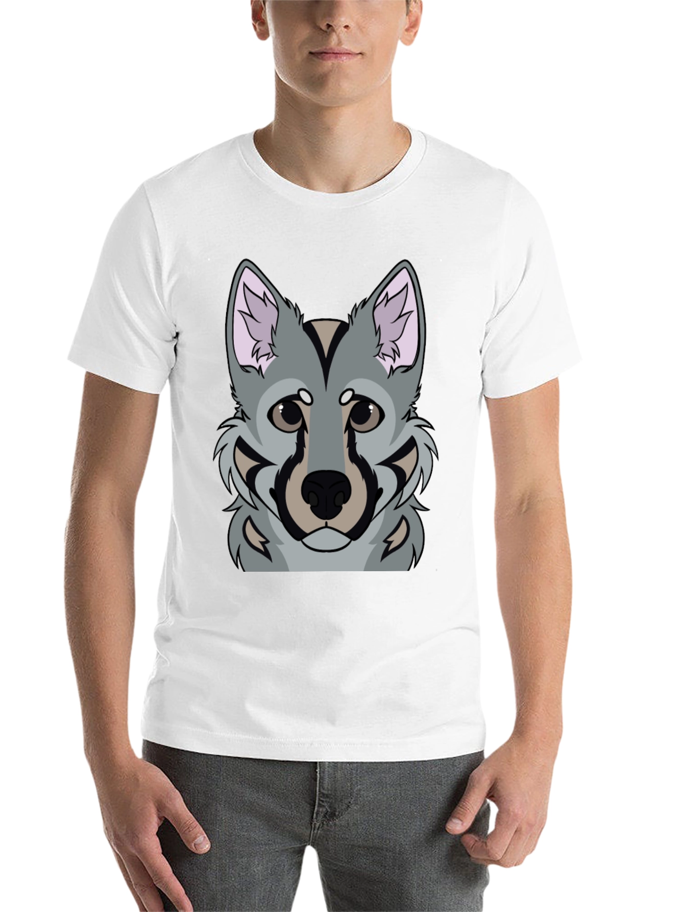 Black Wolf Graphic Print Black T-Shirt view 14