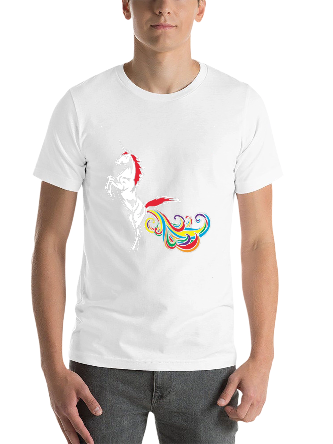 Black Unicorn Rainbow Funny Tee view 14