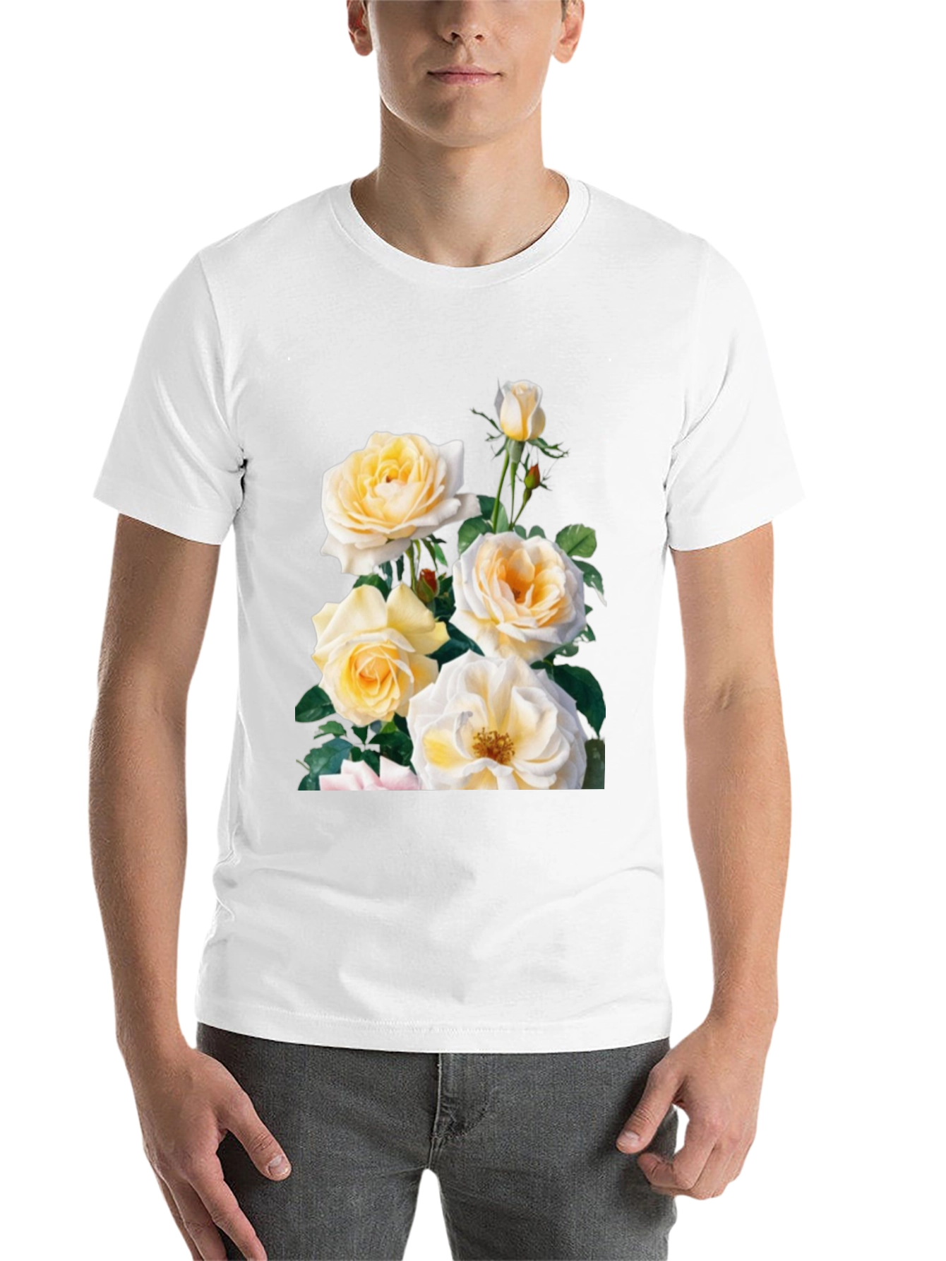 Black Floral Rose Graphic T-Shirt - Soft Cotton Blend view 14