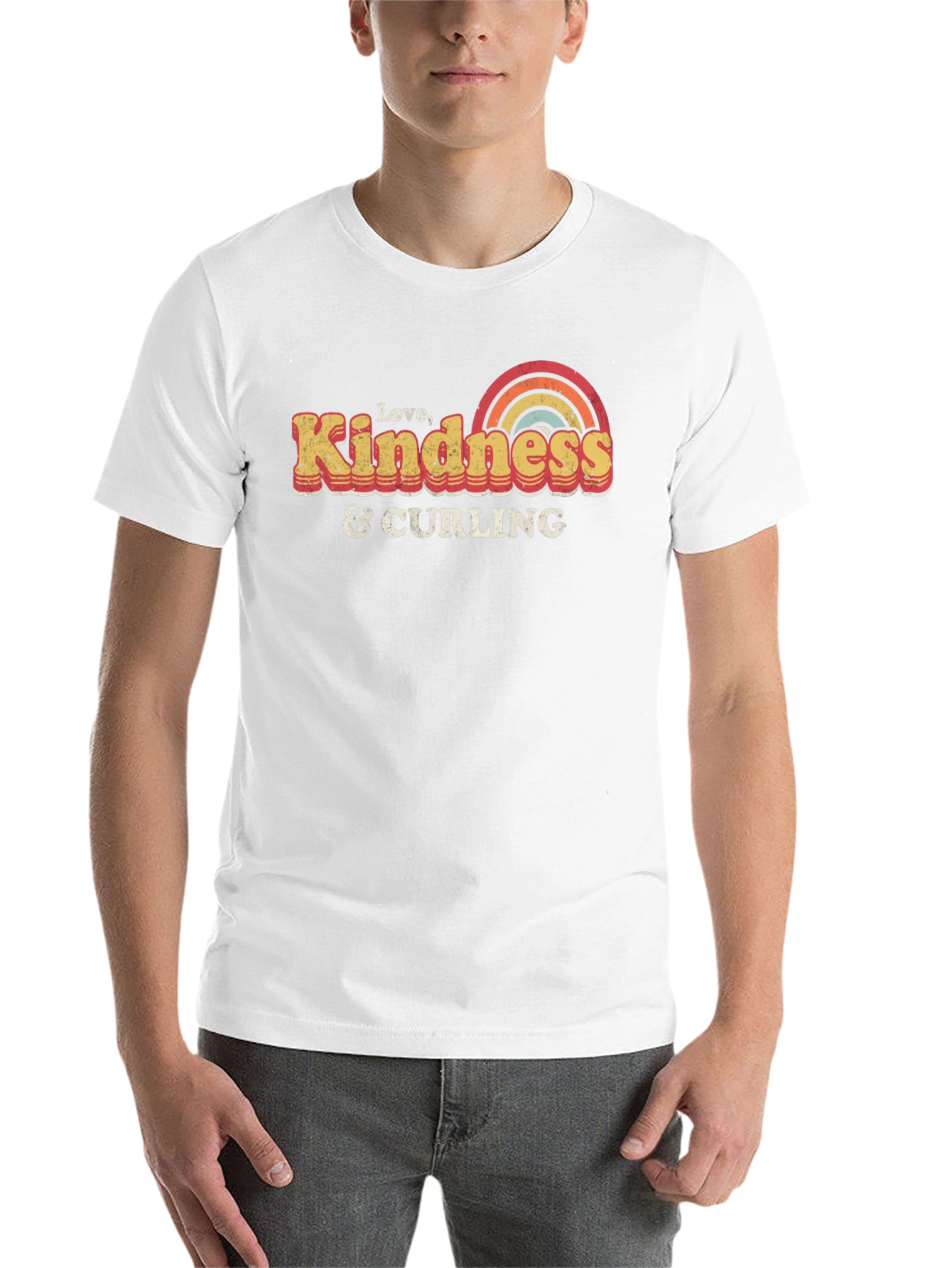 Black Love Kindness Curling T-Shirt Retro Design view 14