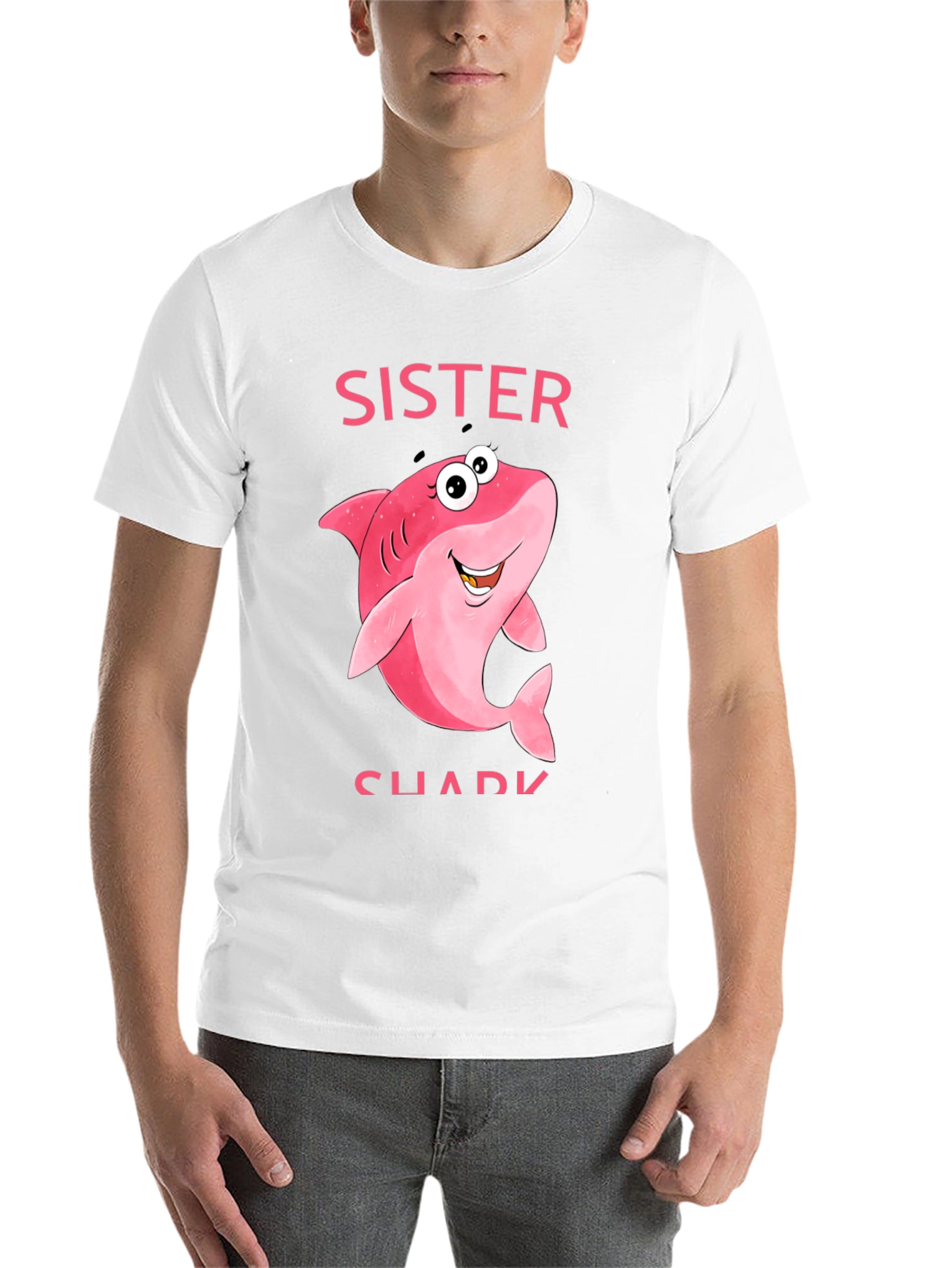 Sister Shark T-Shirt - Cute Cartoon Shark Tee - 14