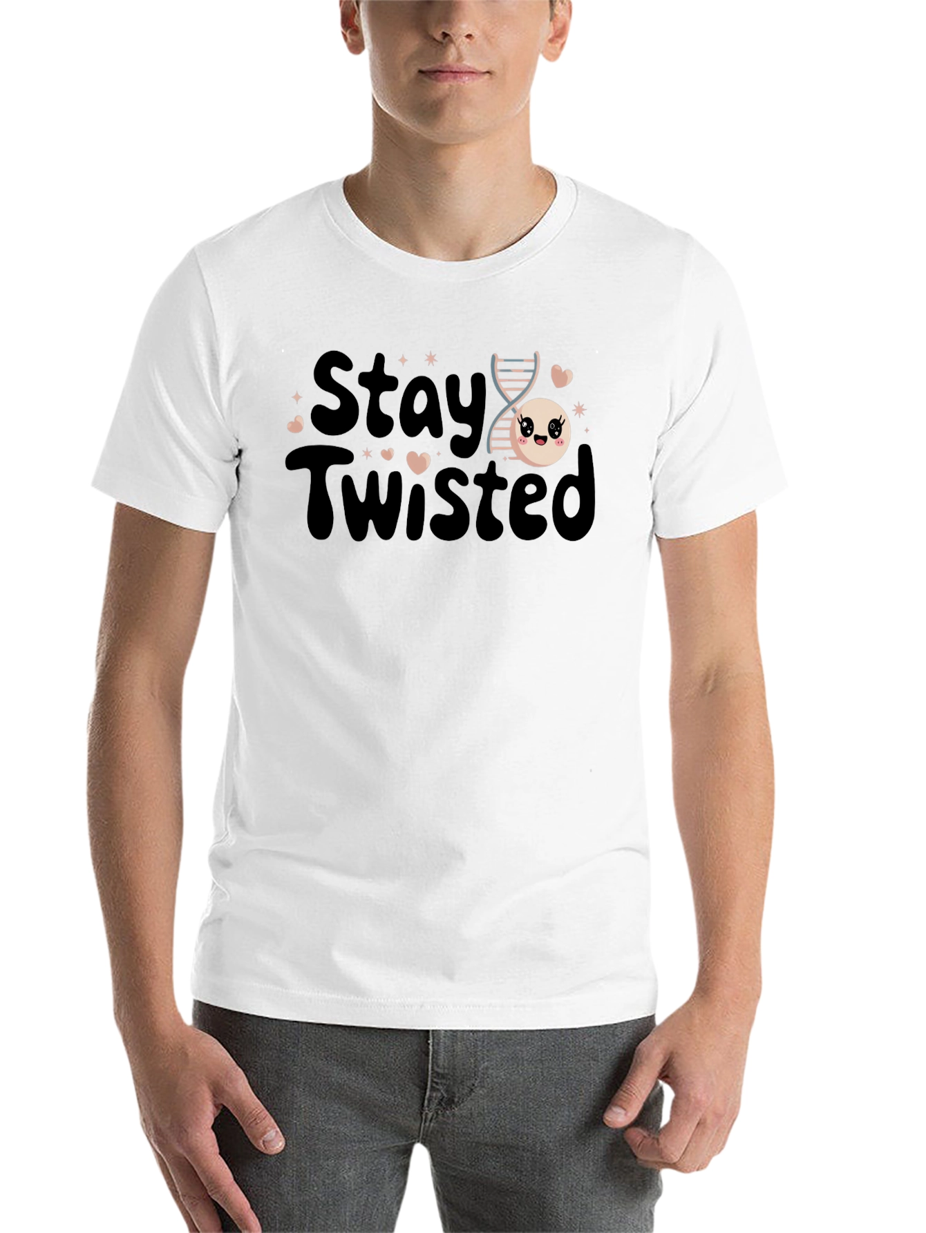 Black Stay Twisted DNA T-Shirt Funny Science Tee view 14