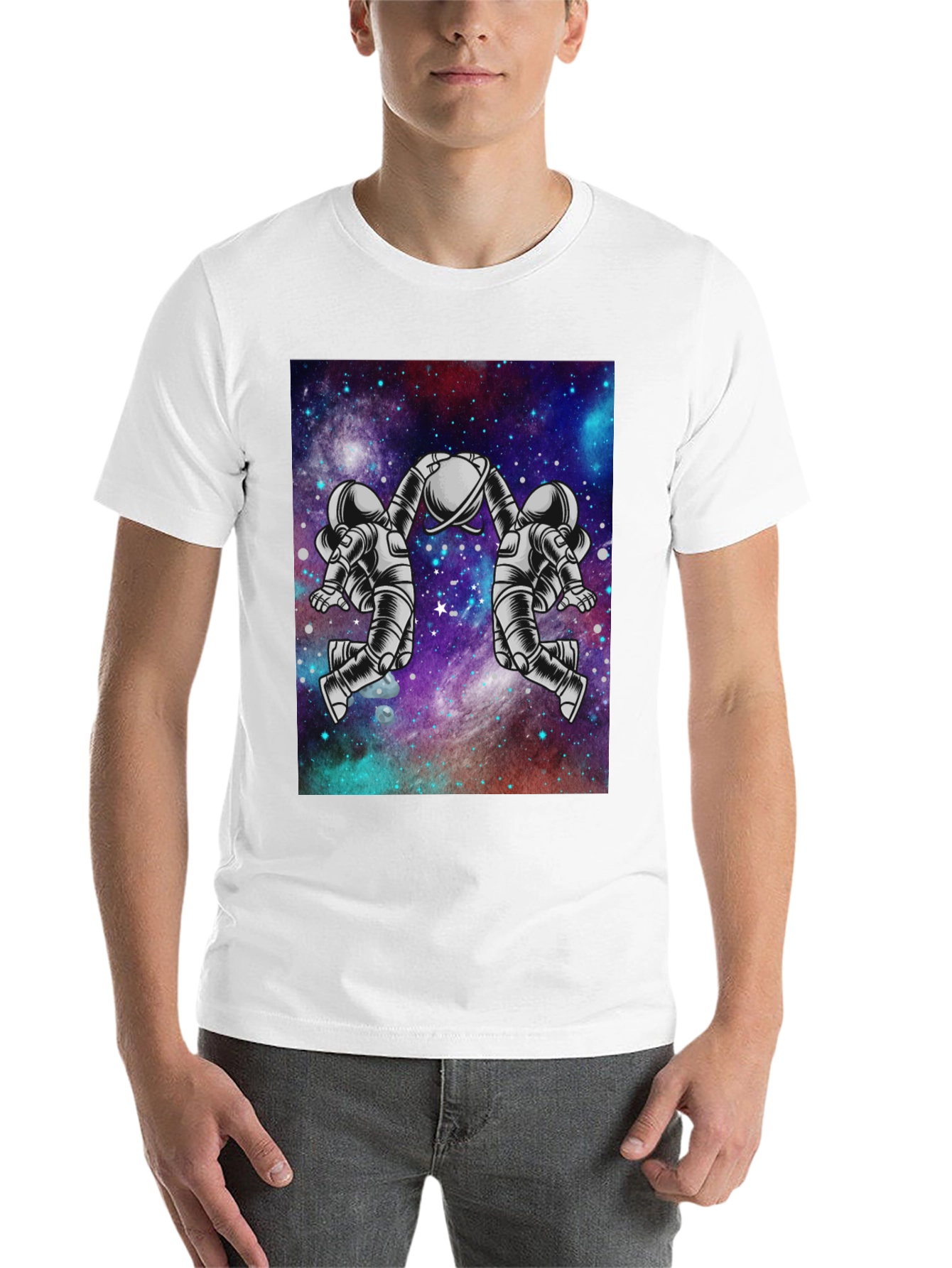Black Astronaut Galaxy Graphic Tee - Space Design view 14