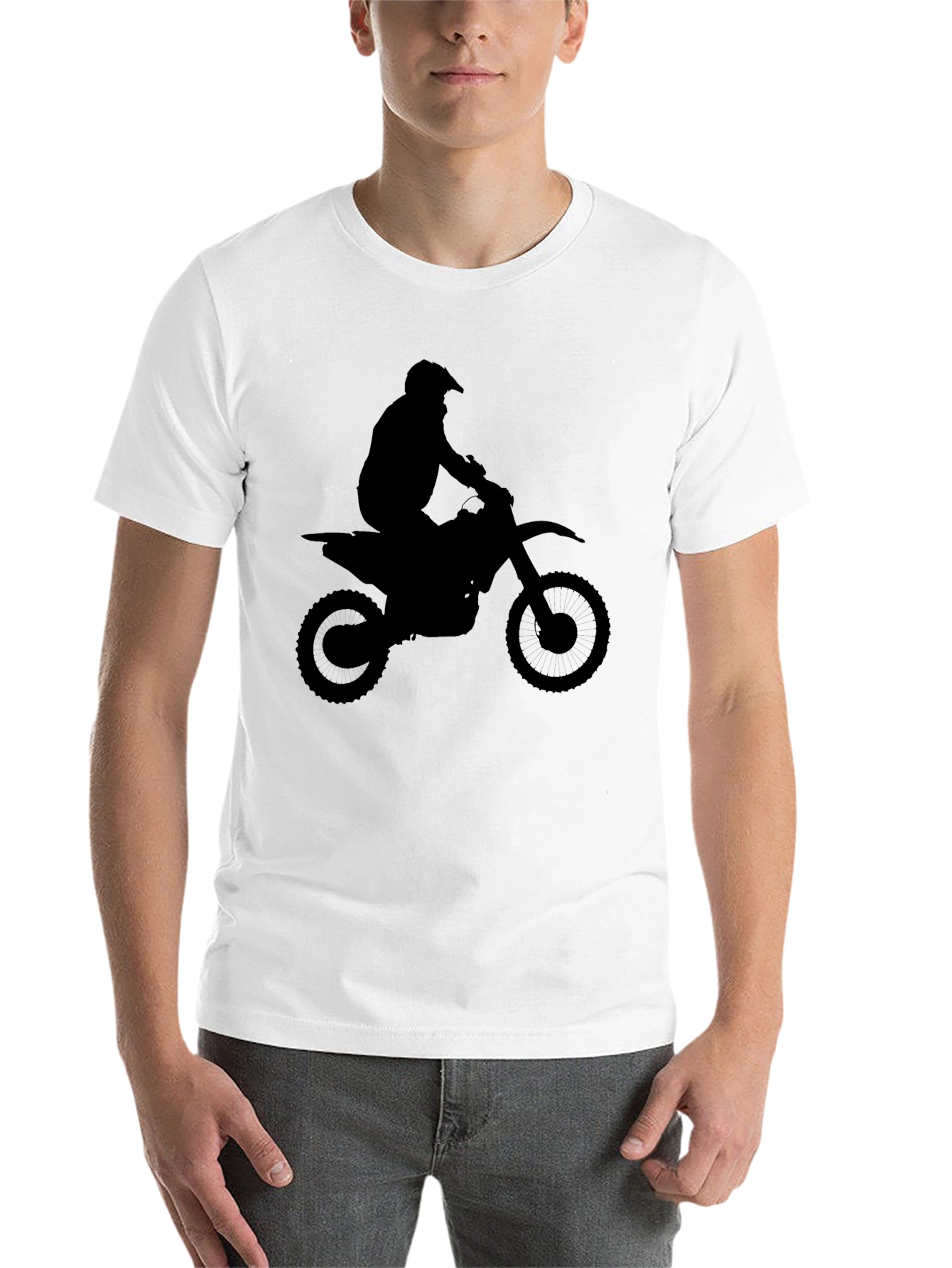 Black Motocross Silhouette Black T-Shirt view 14