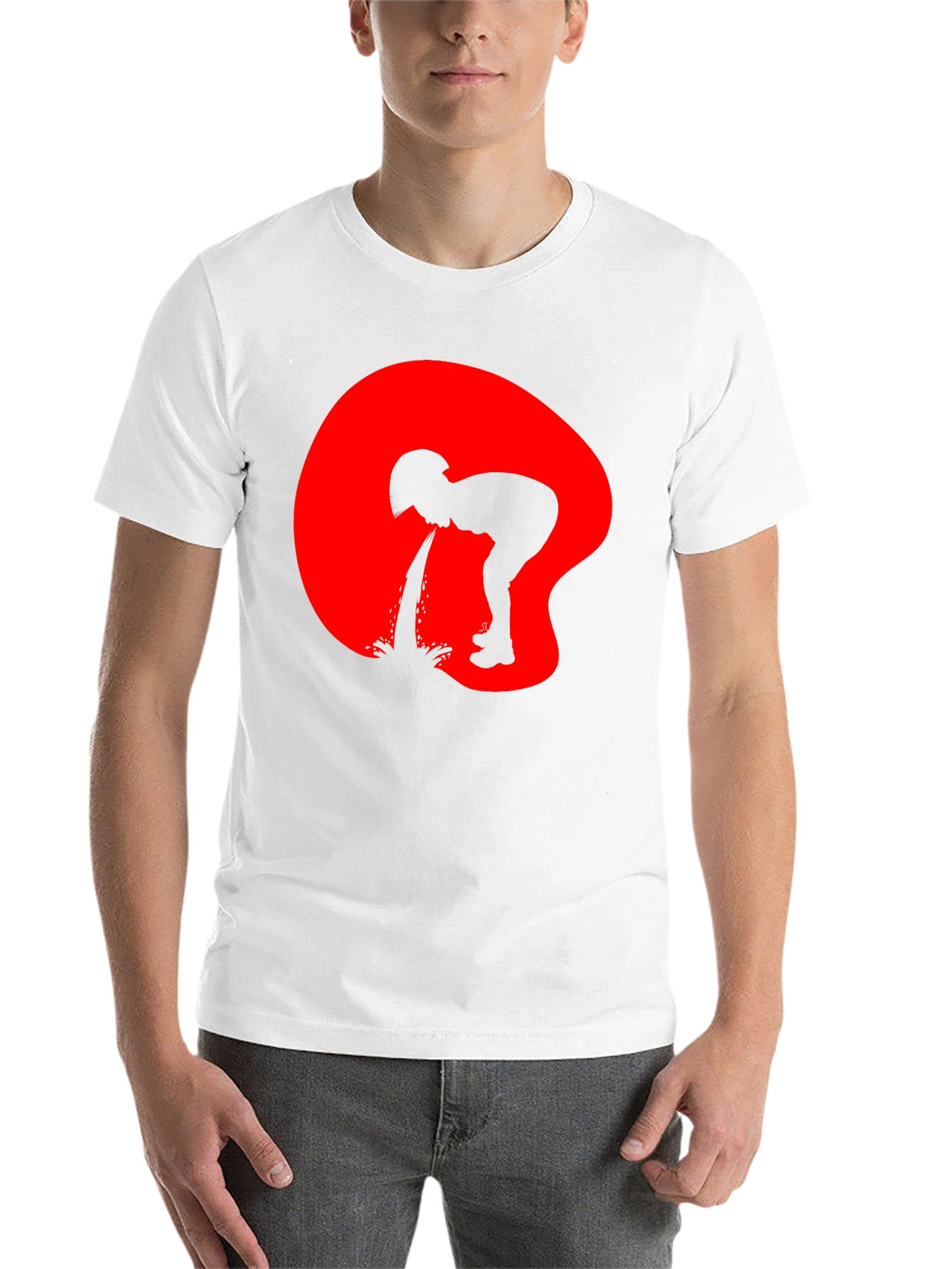 Black Puking Silhouette Graphic Tee - Black view 14