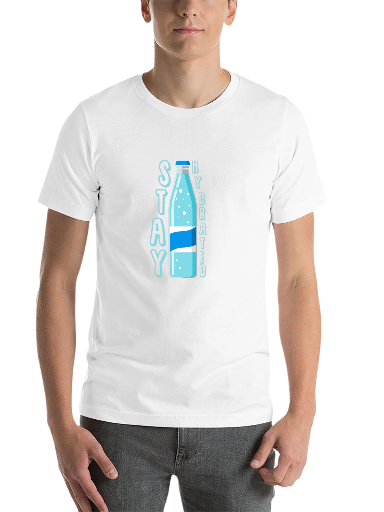 Stay Hydrated T-Shirt: Stylish Water Bottle Design - 14