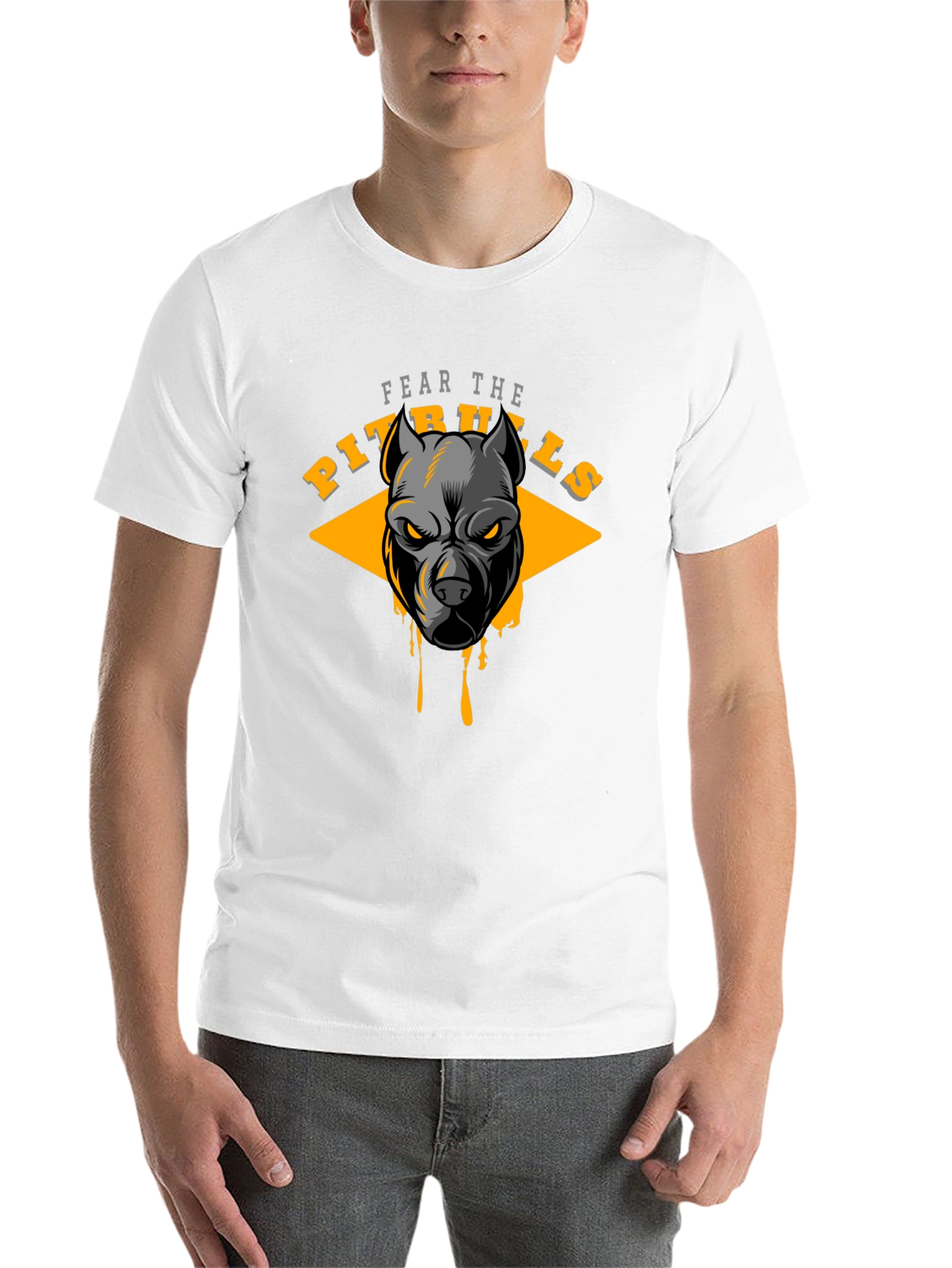 Black Fear the Pitbulls Graphic Tee view 14