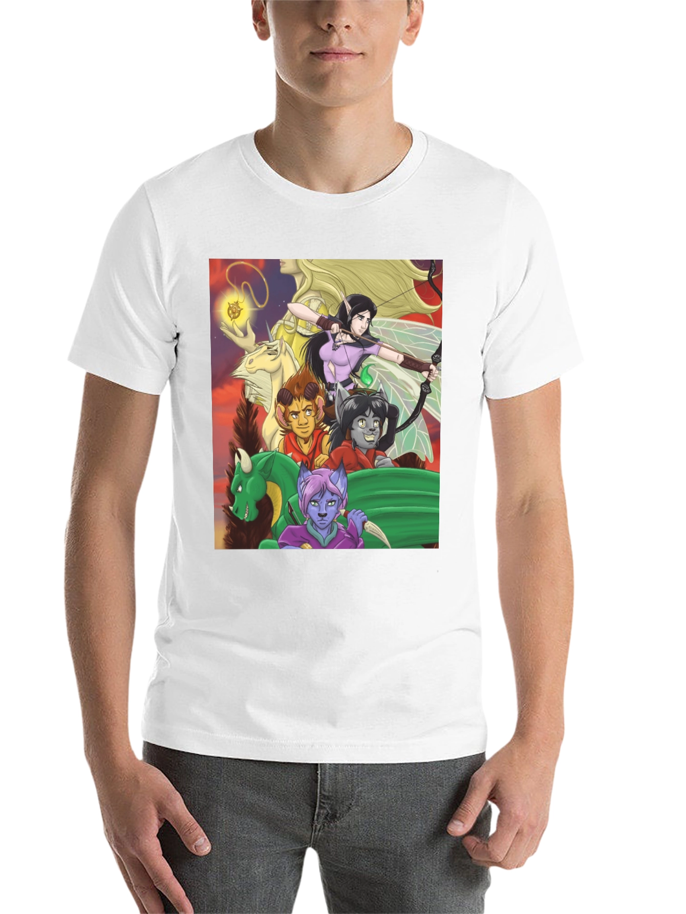 Black Fantasy Character T-Shirt view 14