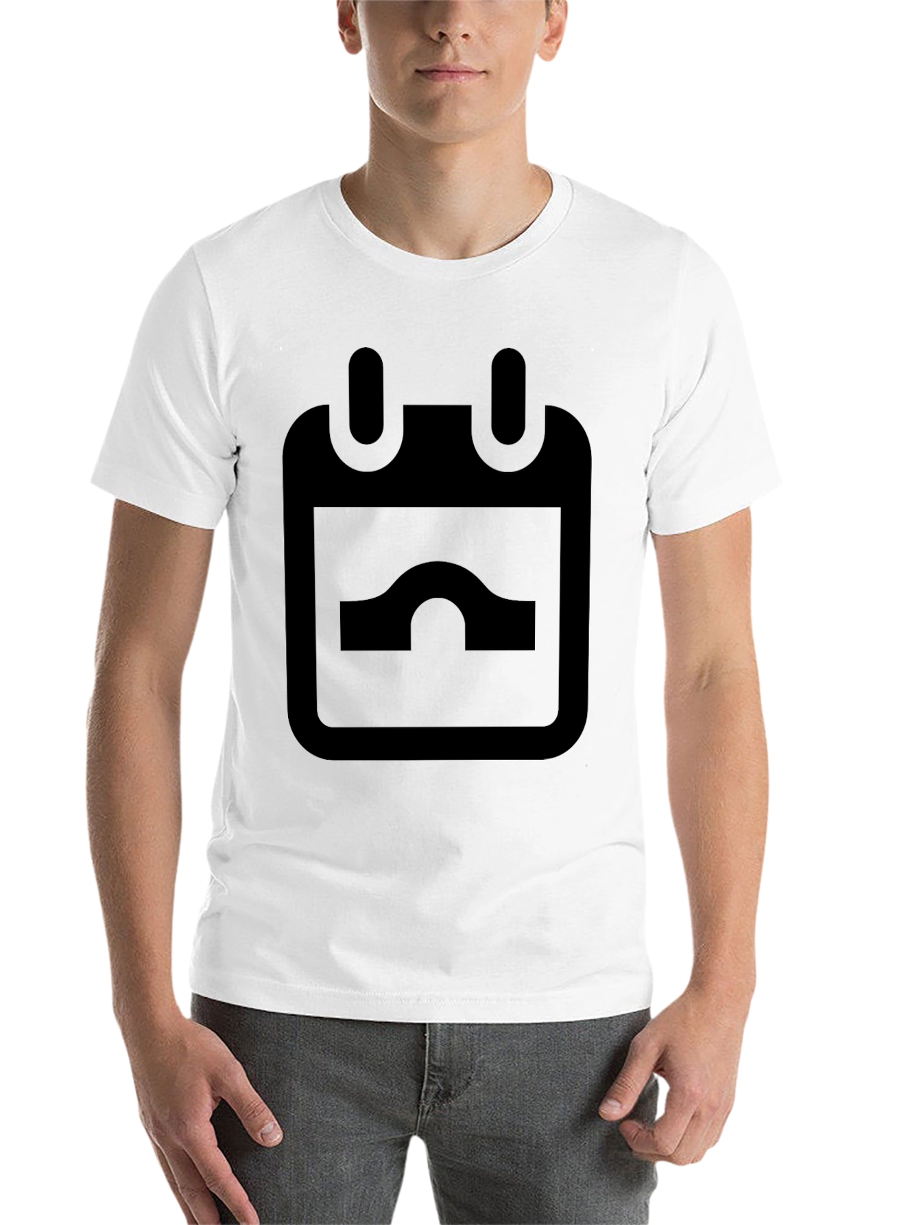 Black Modern Black T-Shirt with Abstract Calendar Graphic view 14