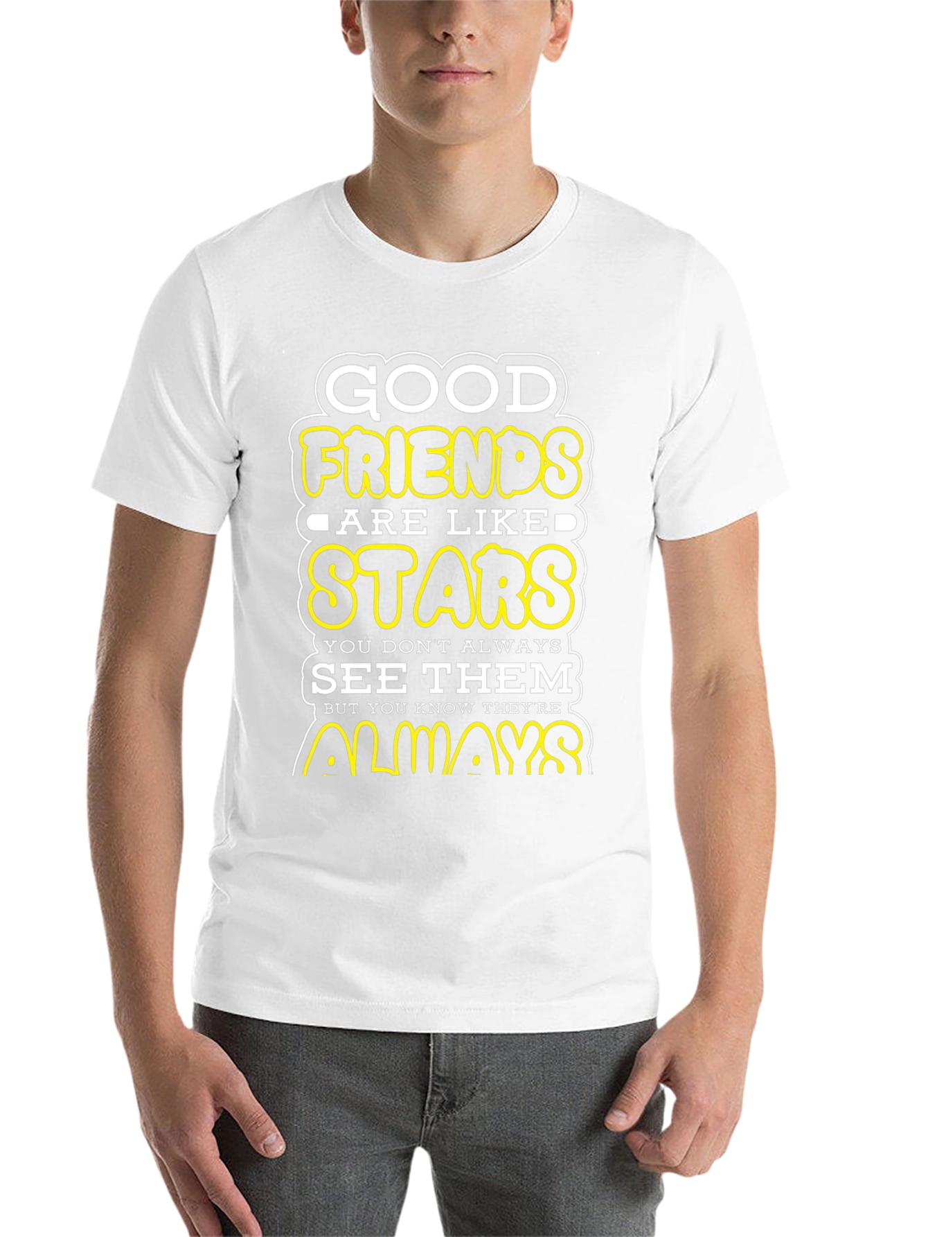 Black Good Friends Are Like Stars Graphic T-Shirt view 14