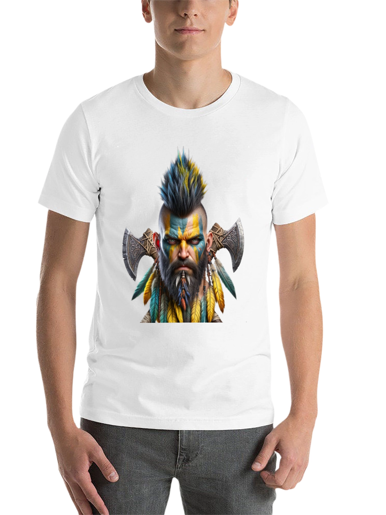 Black Viking Warrior Graphic Tee - Bold & Unique Design view 14