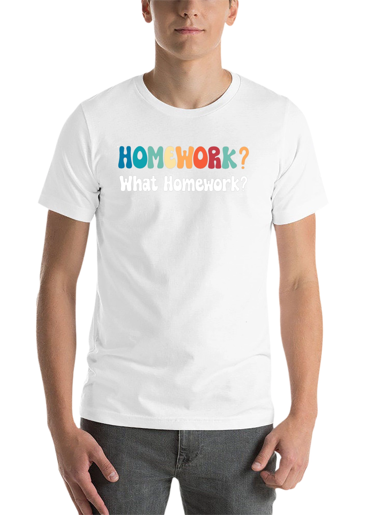Black Homework? Funny Graphic T-Shirt view 14