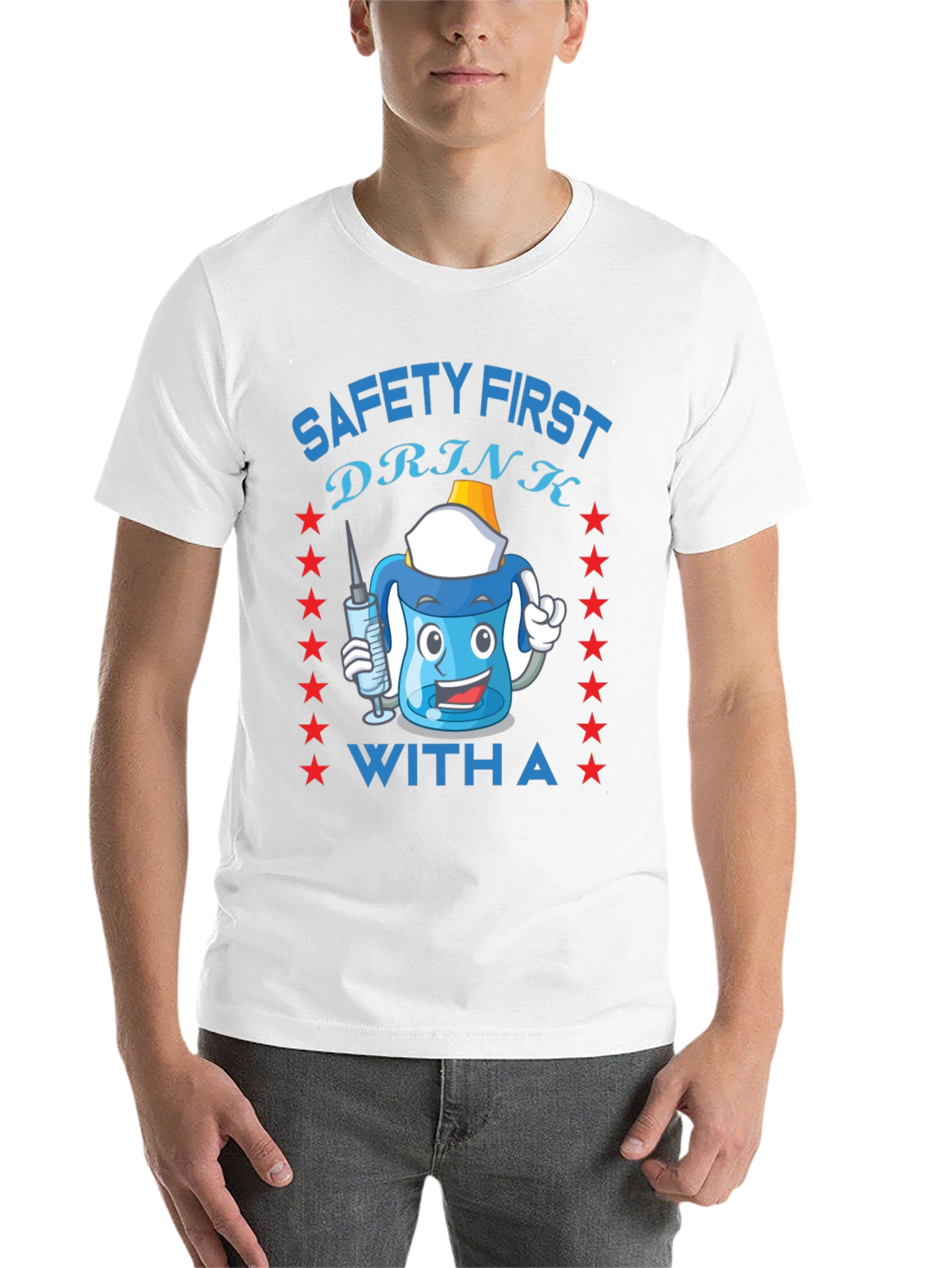 Black Safety First Funny Drinking T-Shirt view 14