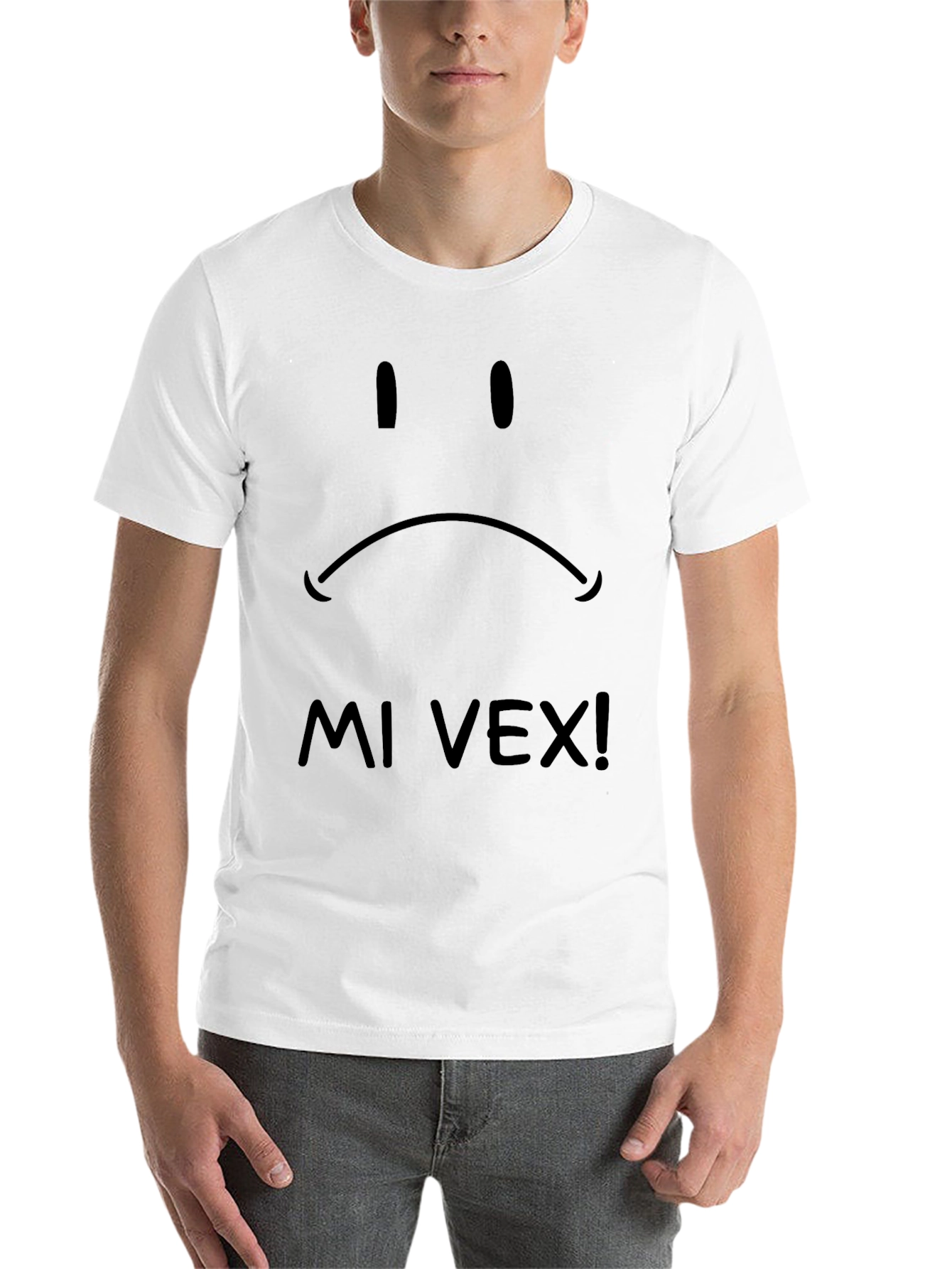 Black Sad Face Graphic Black T-Shirt - Mi Vex! view 14