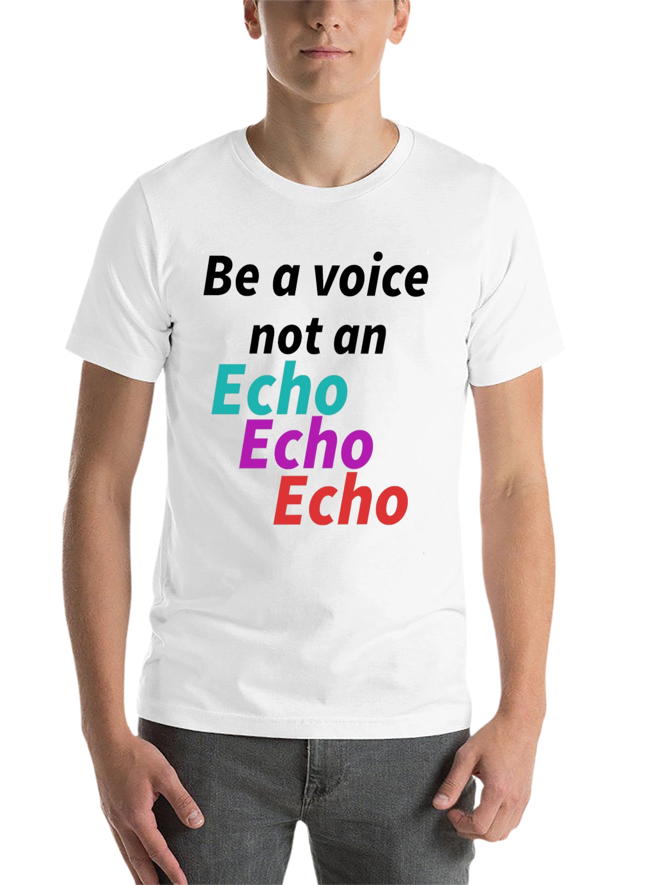 Black Be a Voice Tee - Bold Graphic Print Statement T-Shirt view 14