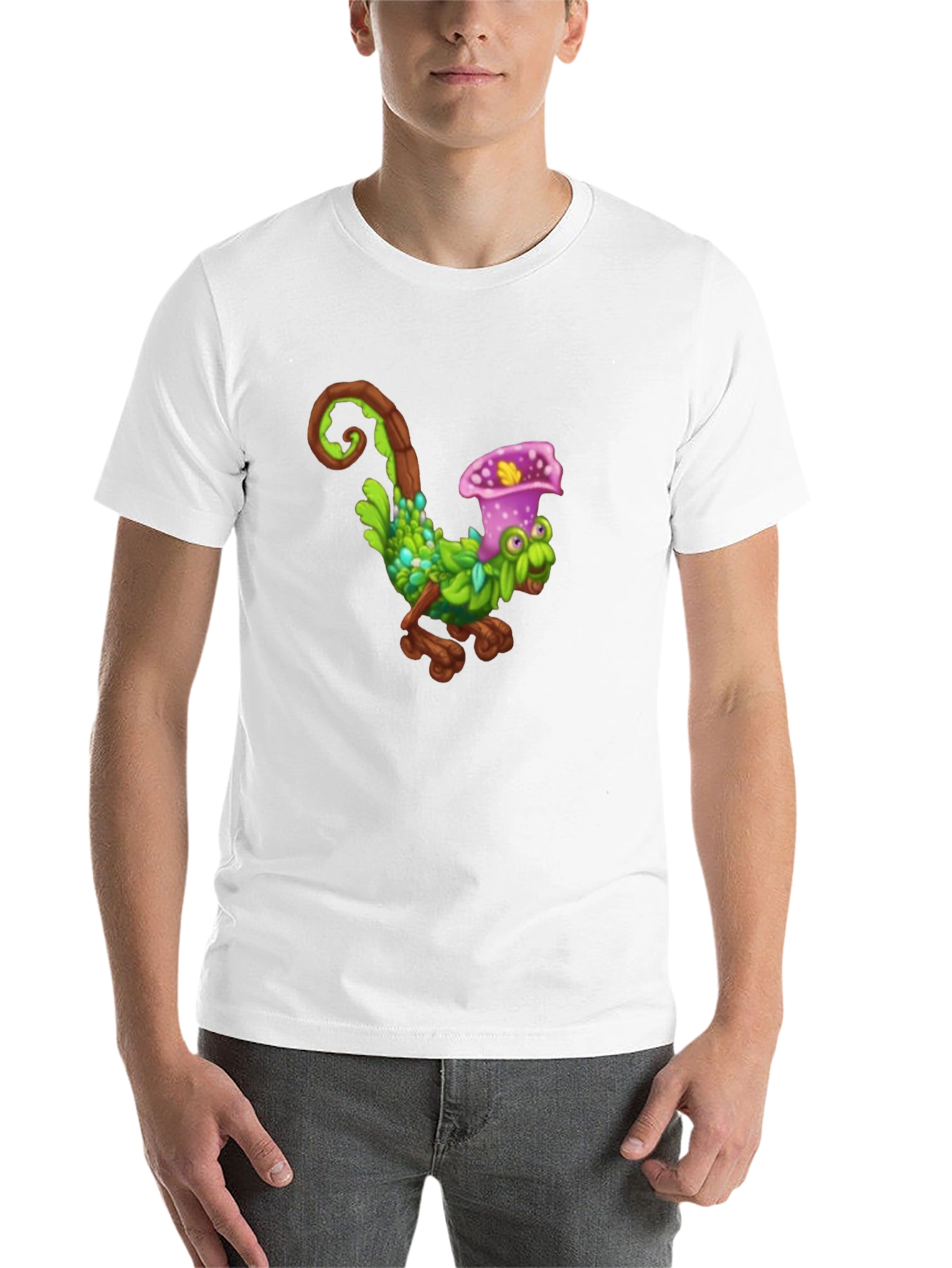 Black Black T-Shirt with Fun Cartoon Creature Design view 14