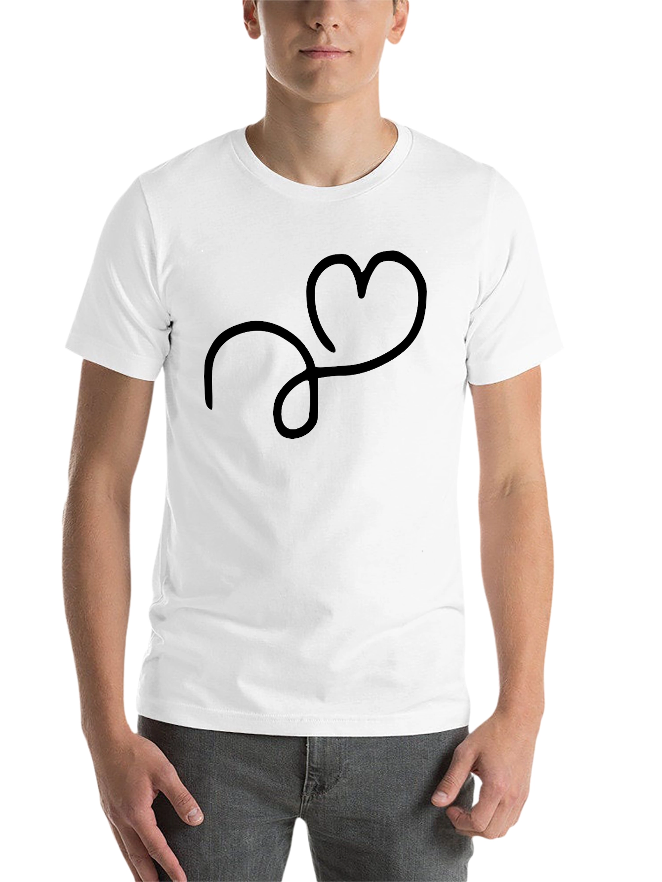 Black Minimalist Heartbeat T-Shirt - Soft Cotton Tee view 14
