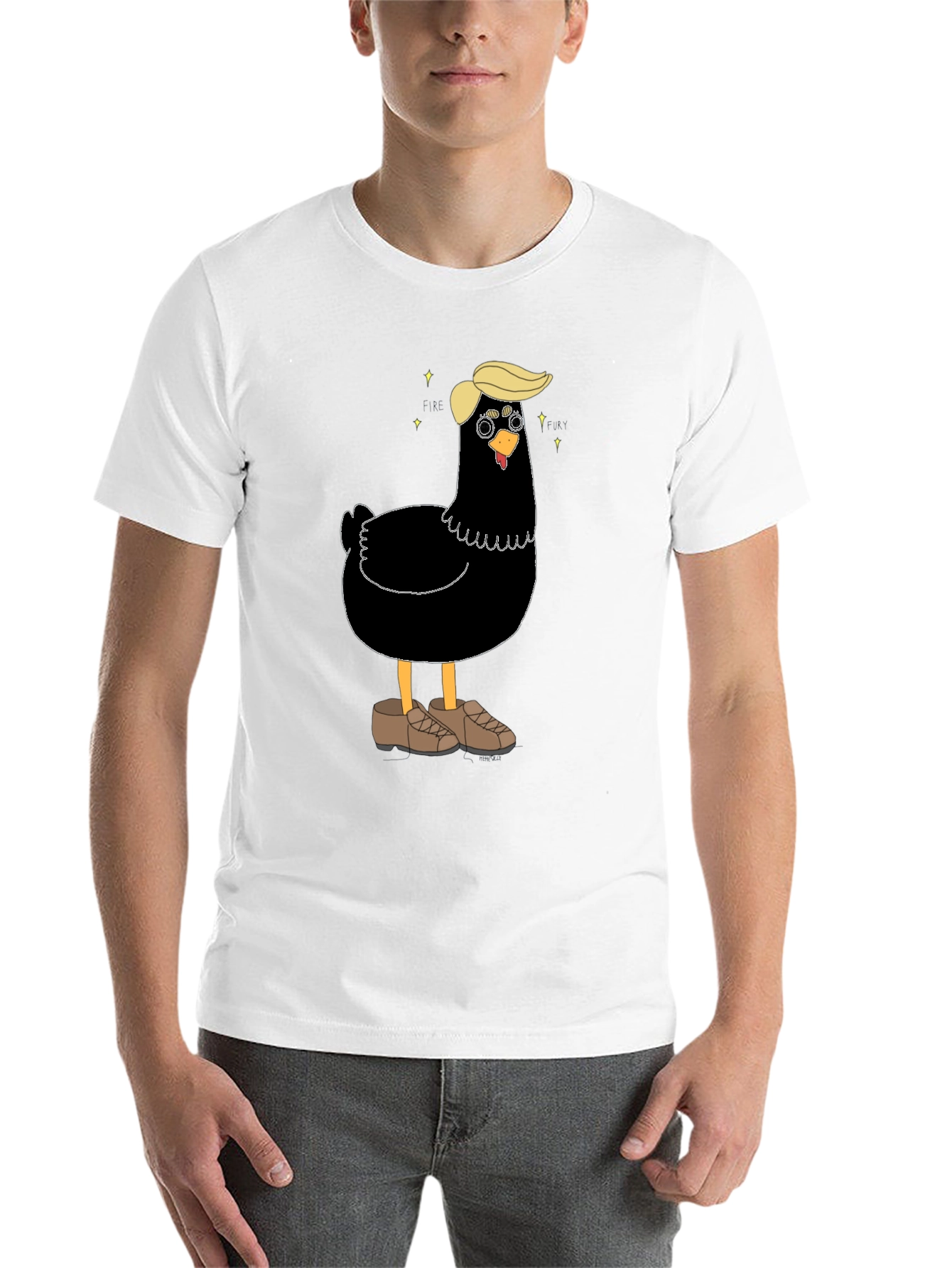 Black Novelty Trump Chicken Graphic Tee - Quirky Fun view 14