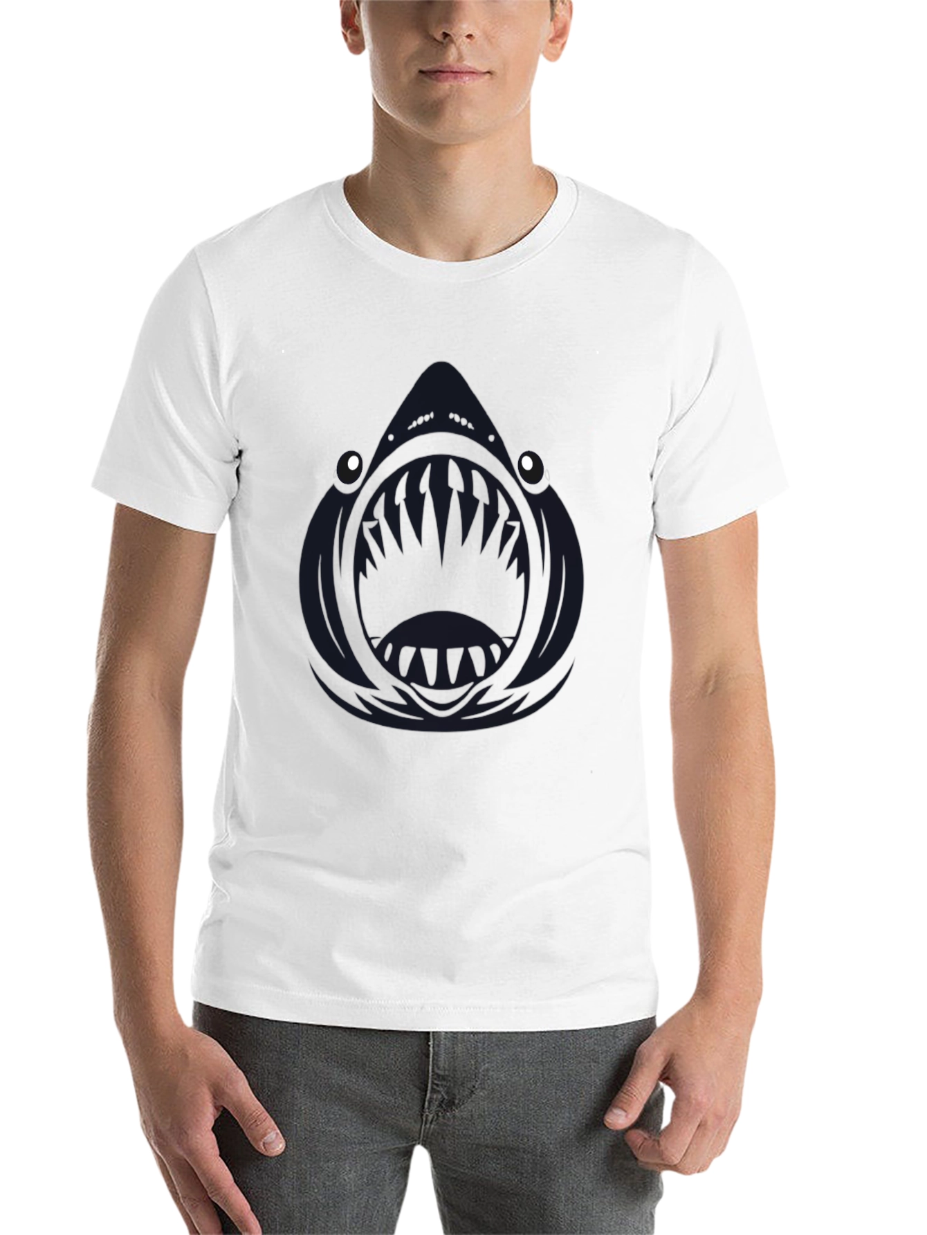Black Men's Black Angler Fish Graphic T-Shirt view 14