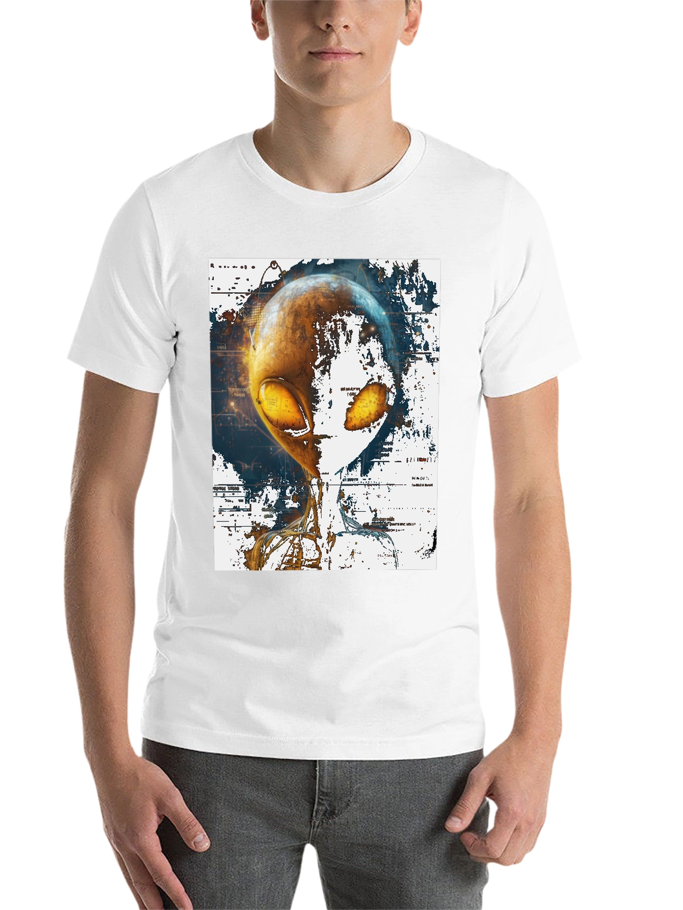 Black Alien Graphic Print T-Shirt - Sci-Fi Streetwear view 14