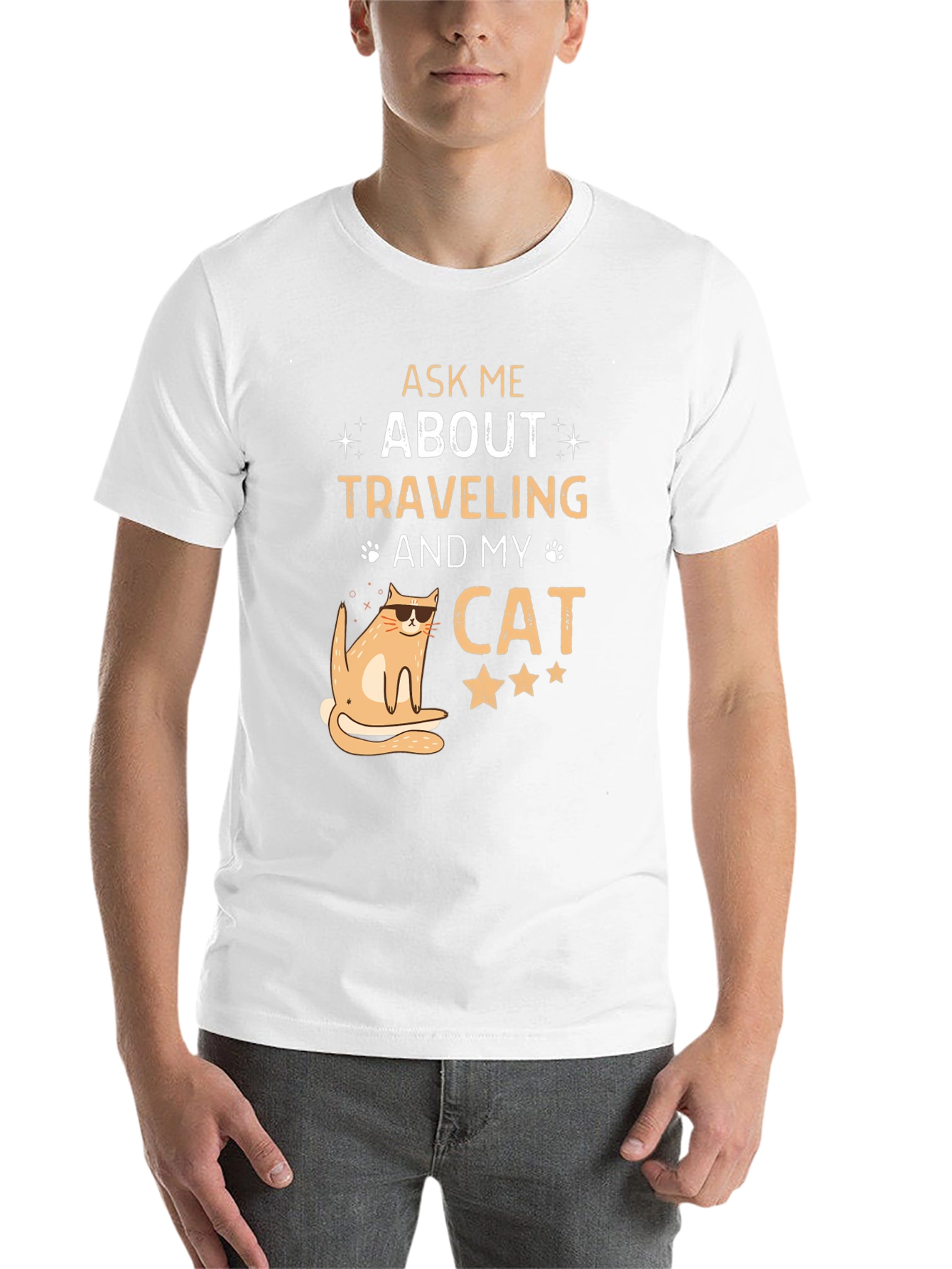 Black Ask Me About Traveling and My Cat T-Shirt view 14