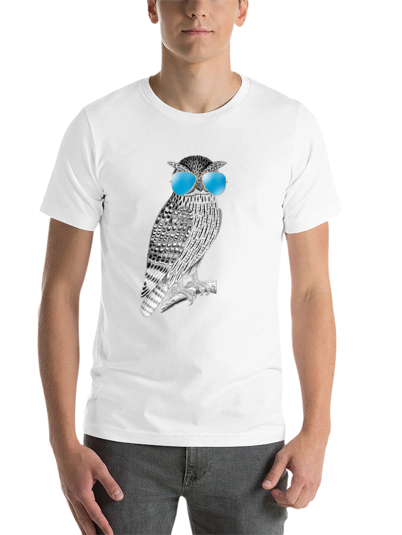 Black Cool Owl Graphic T-Shirt - Black view 14