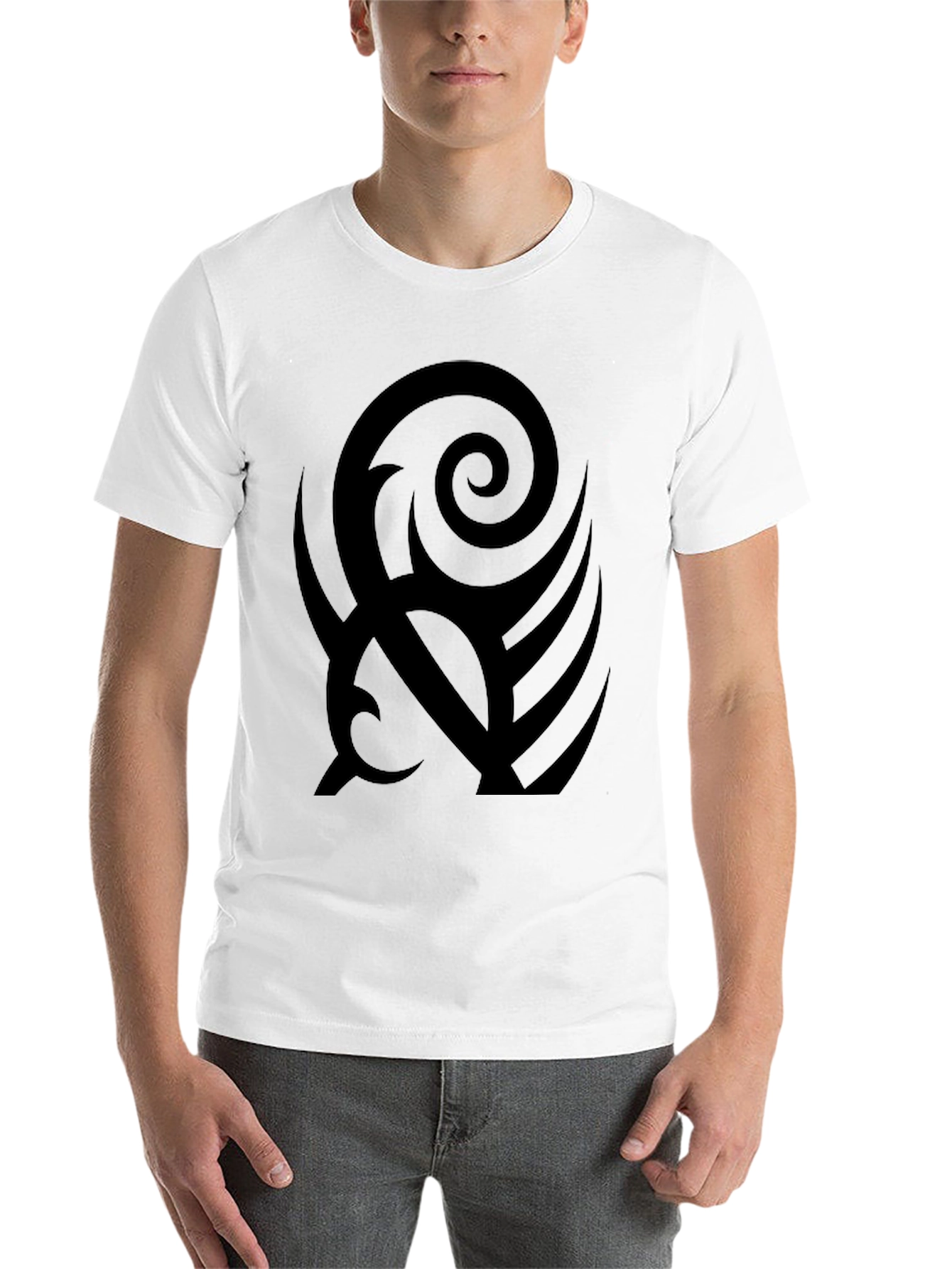 Black Black Tribal Graphic Print T-Shirt view 14