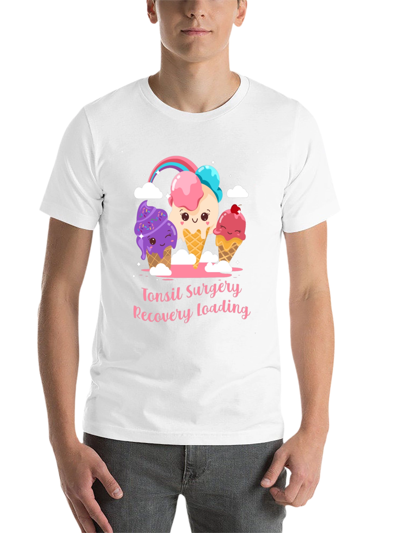 Black Tonsil Surgery Recovery Ice Cream T-Shirt view 14