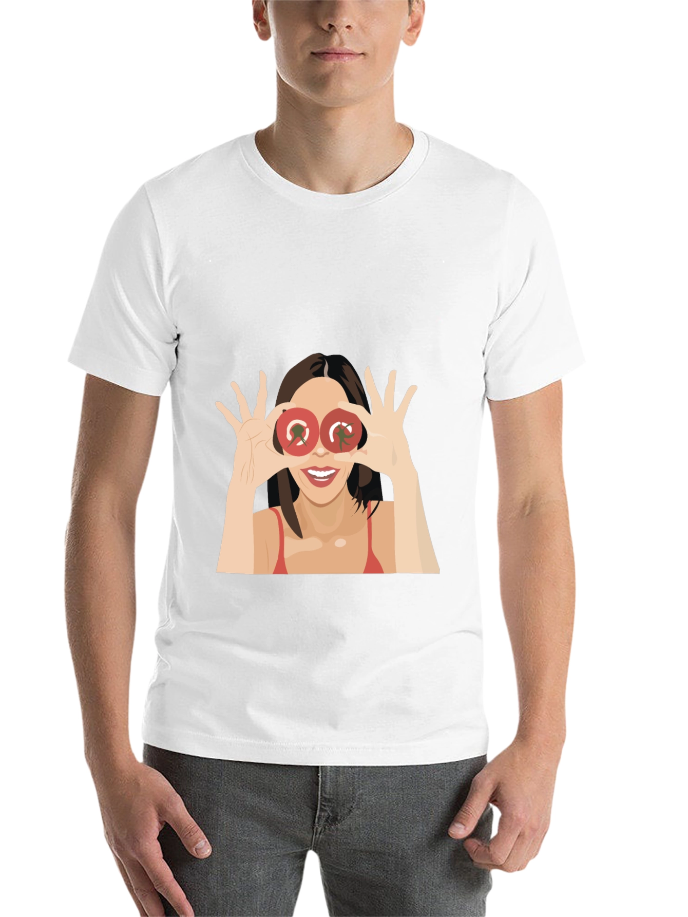 Black Tomato Eyes Graphic Tee - Funny Women's T-Shirt view 14