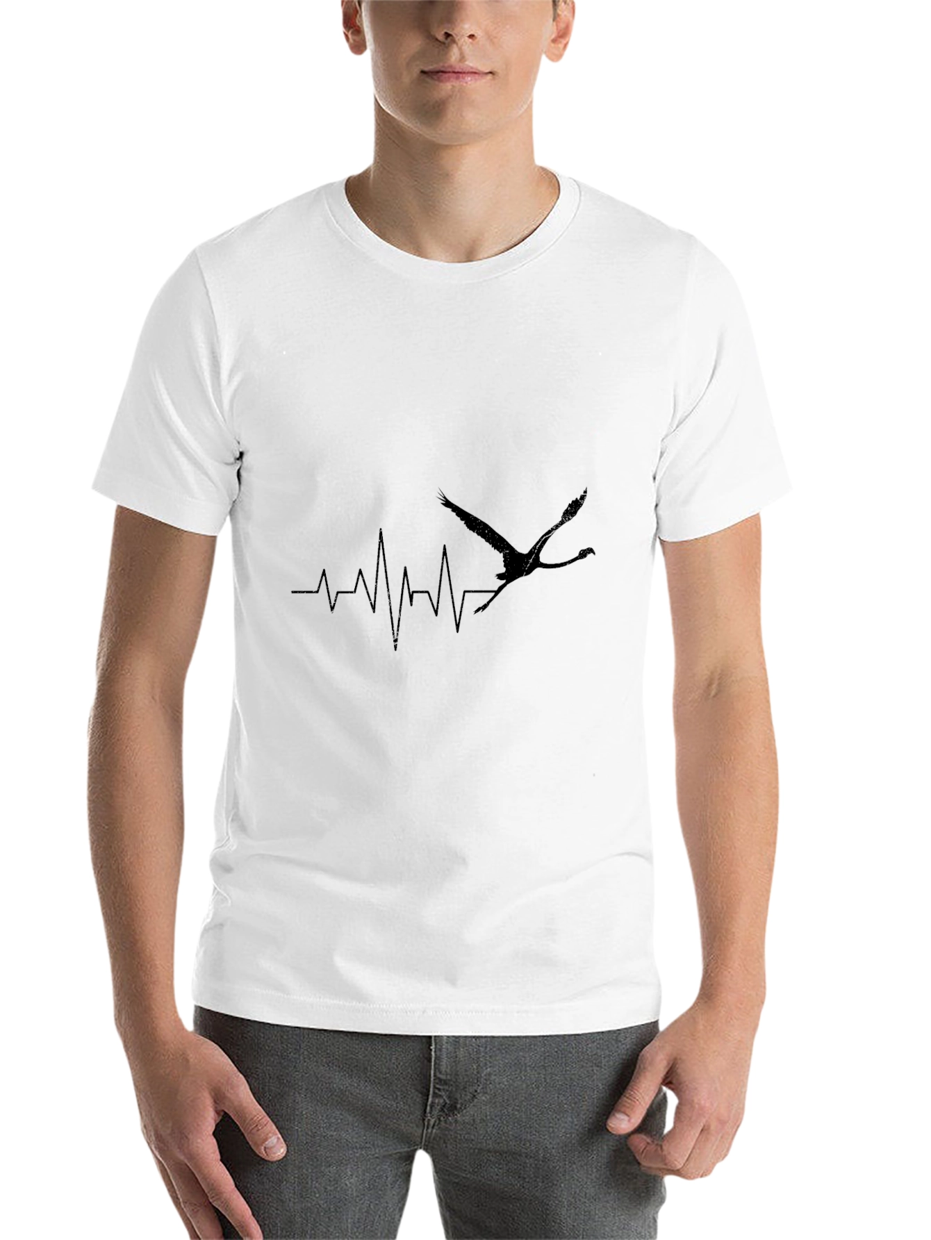 Black Black Crane Heartbeat T-Shirt view 14