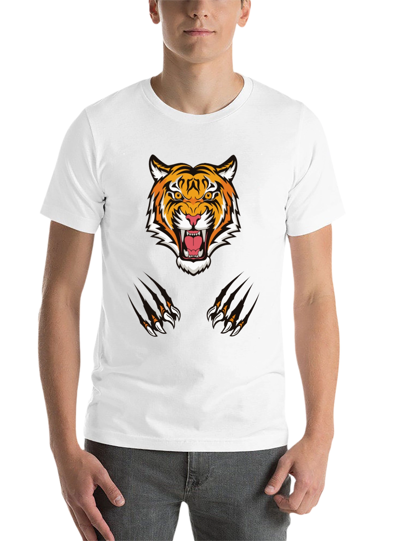 Black Tiger Graphic Tee - Black Cotton Comfort view 14