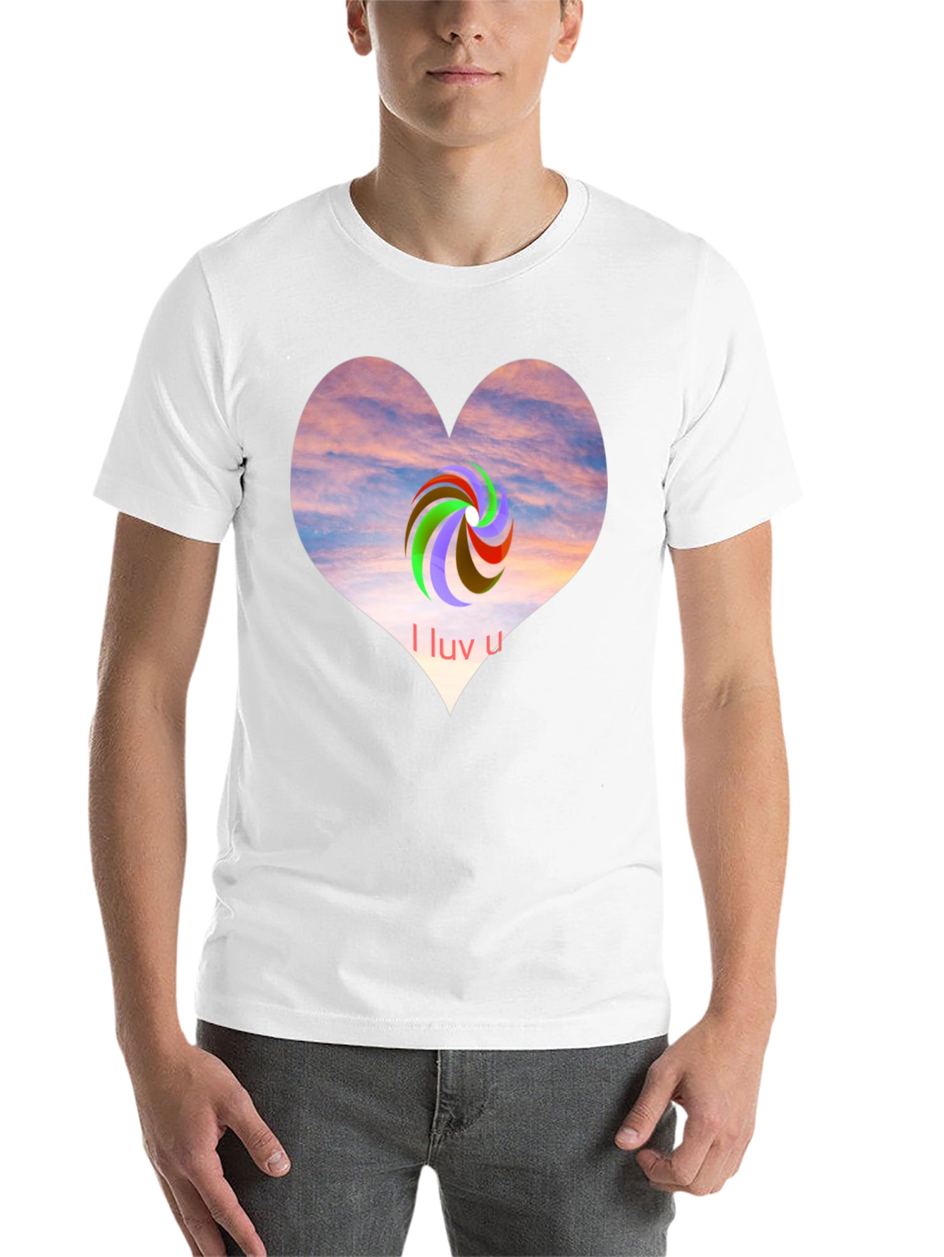Black I Luv U Heart Graphic Tee - Casual Style view 14