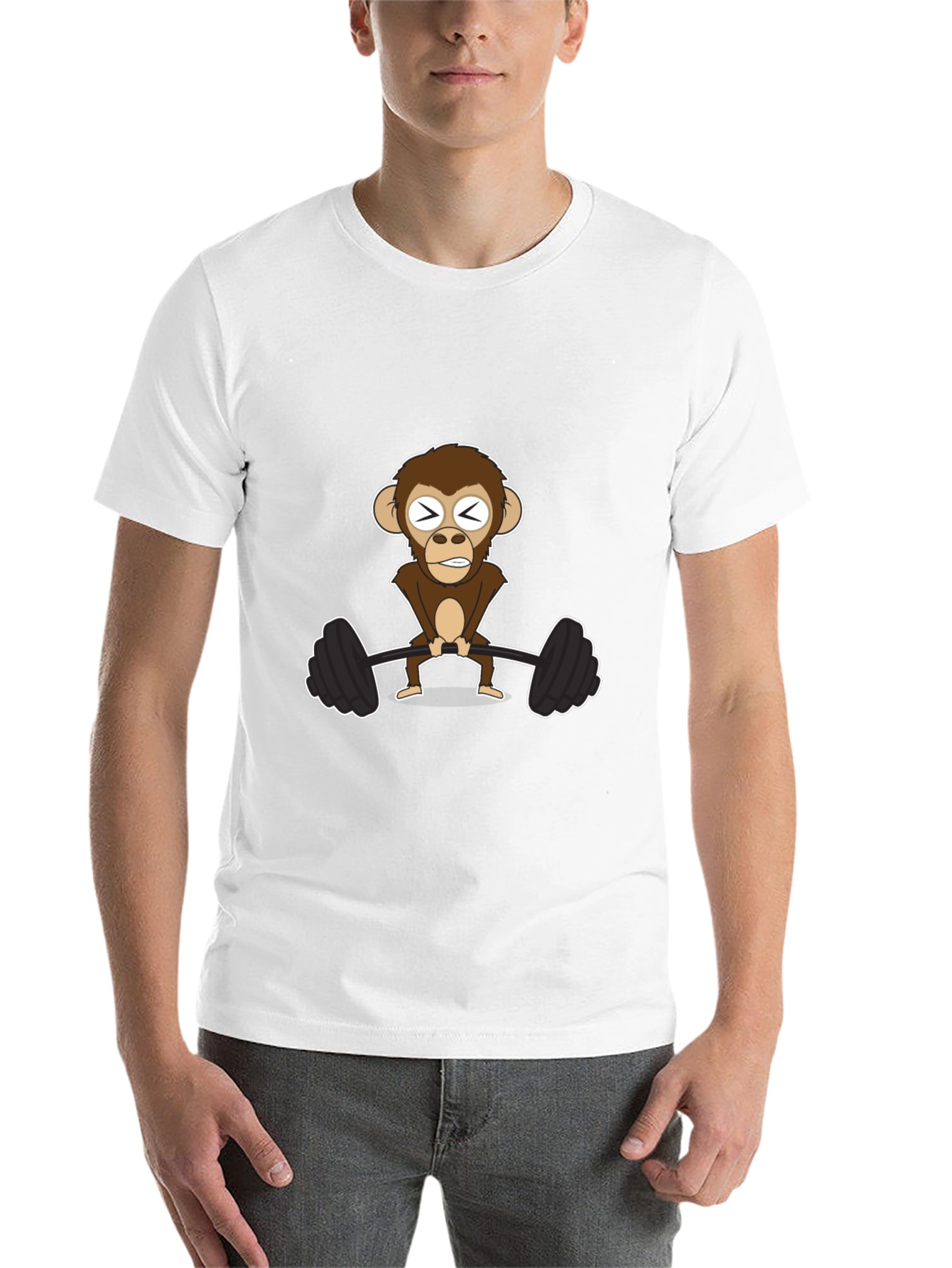 Black Monkey Barbell T-Shirt - Workout Design view 14