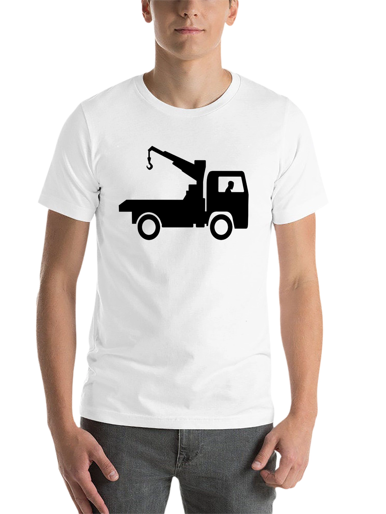 Black Black Crane Truck Graphic Tee - Men's Short Sleeve Crew Neck view 14